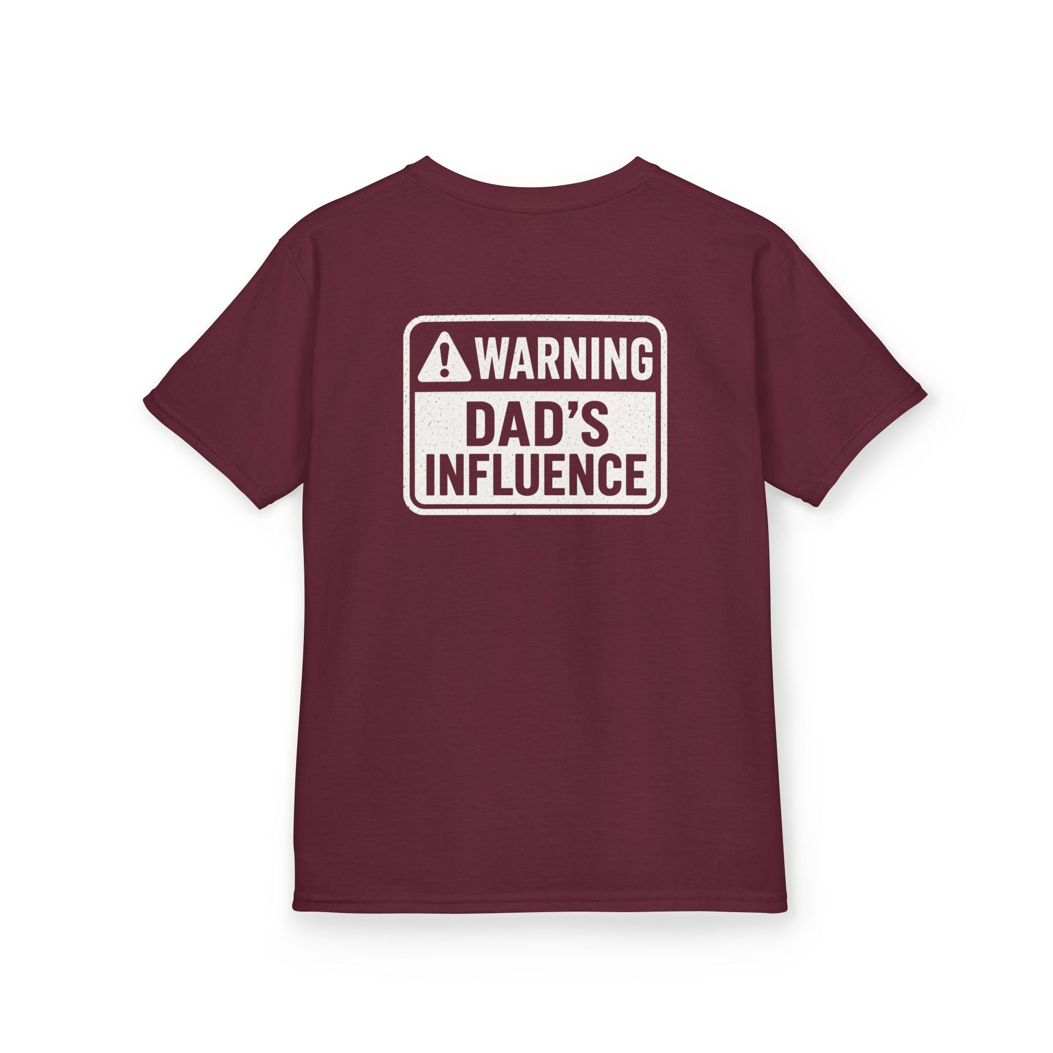 Warning "Dad Influence" Humor Graphic T-Shirt Design