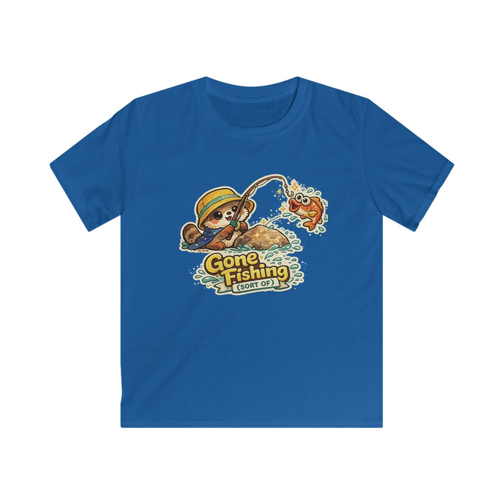 Kids Tee Cute Bear 'Gone Fishing' Graphic Tee for Boys & Girls