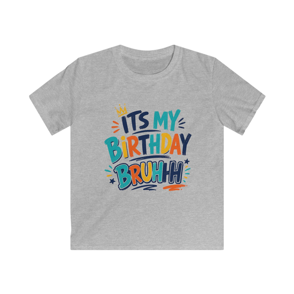 Kids Tee — "It's My Birthday Bruhhh" Colorful Birthday Shirt