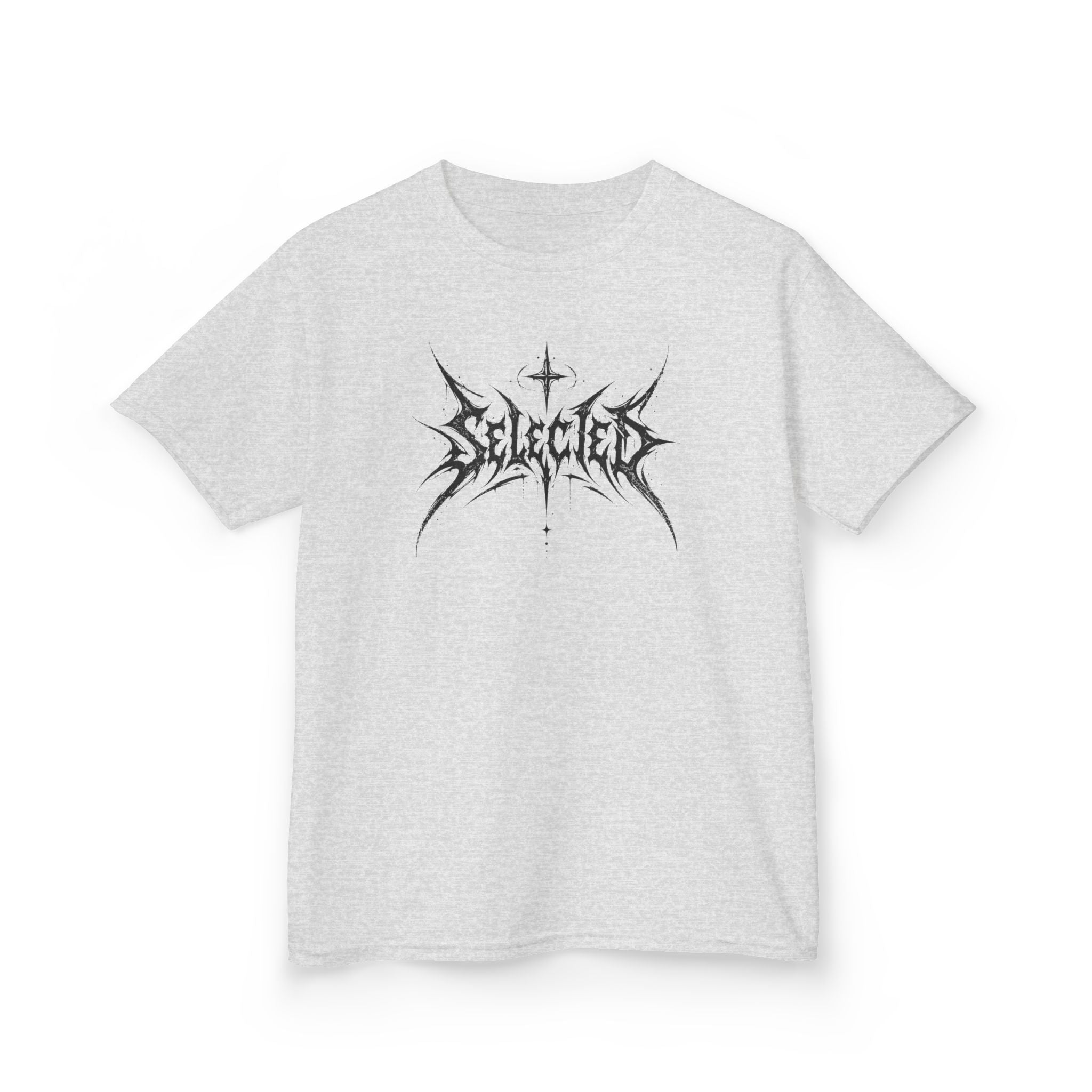 Kids Tee 'Selected' Black Metal Logo Boys and Girls Graphic Tees