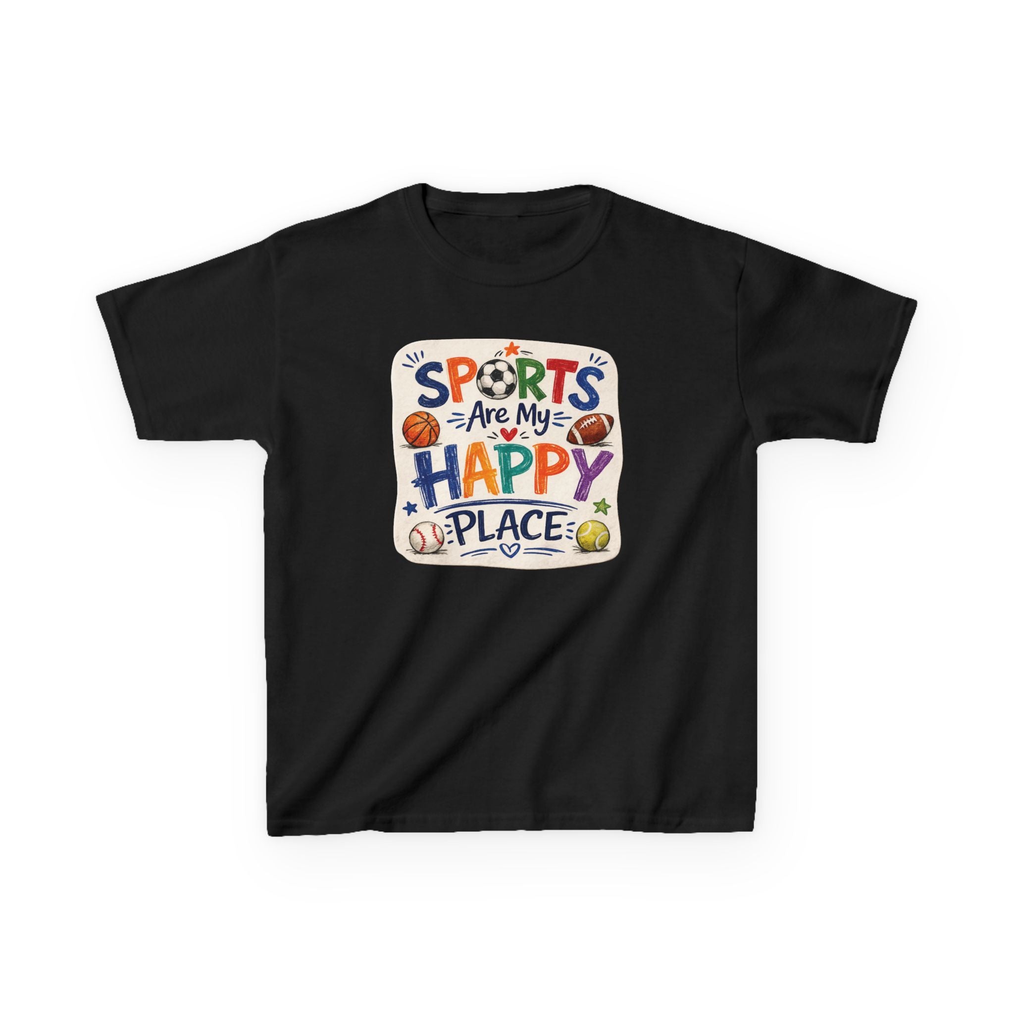 Sports Lover Gift | Sports Are My Happy Place Graphic Tee