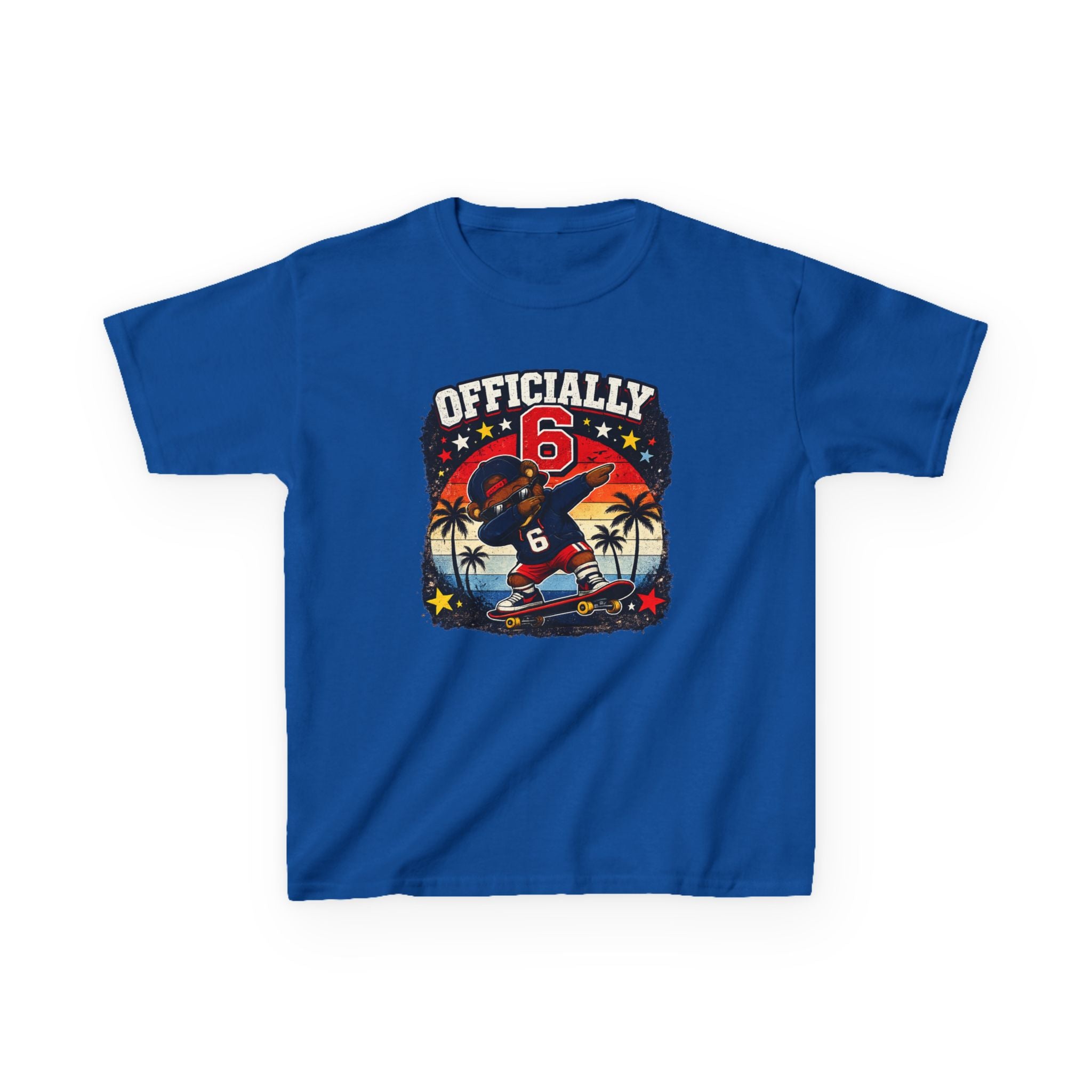 "Officially 6" Graphic kids Birthday T-Shirt Design