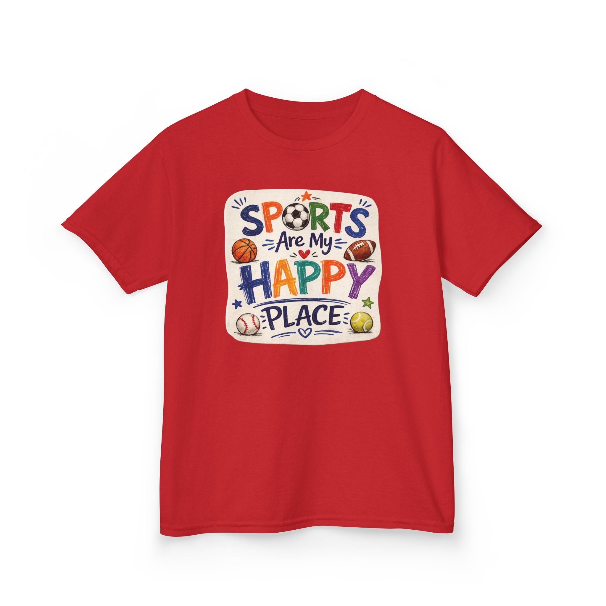Sports Lover Gift | Sports Are My Happy Place Graphic Tee