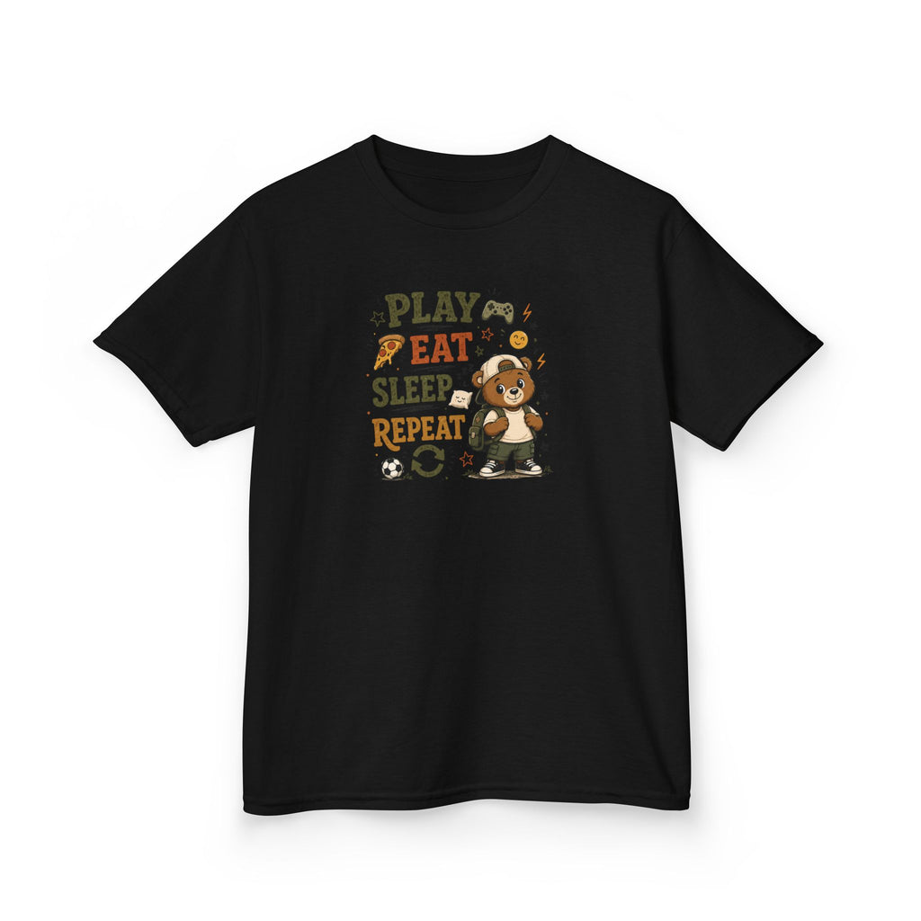Kids Funny T-Shirt — "PLAY-EAT-SLEEP-REPEAT"