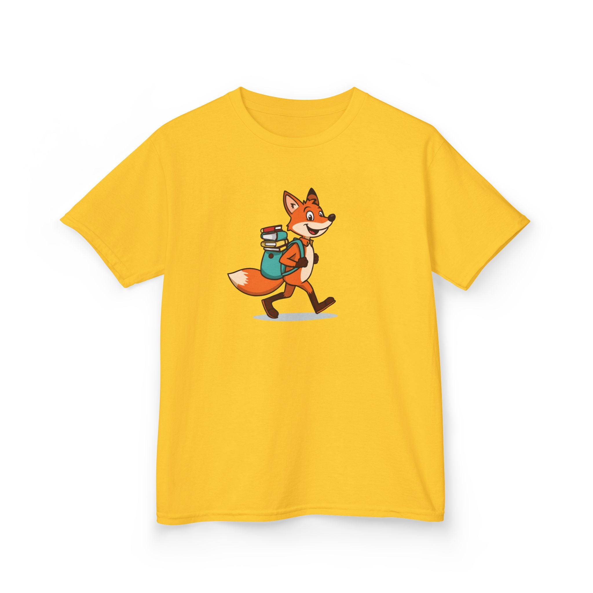 Fox With a Book Bag | Kids Reading Graphic T-Shirt