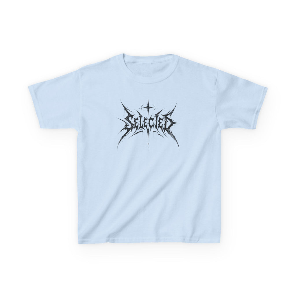 Kids Tee 'Selected' Black Metal Logo Boys and Girls Graphic Tees