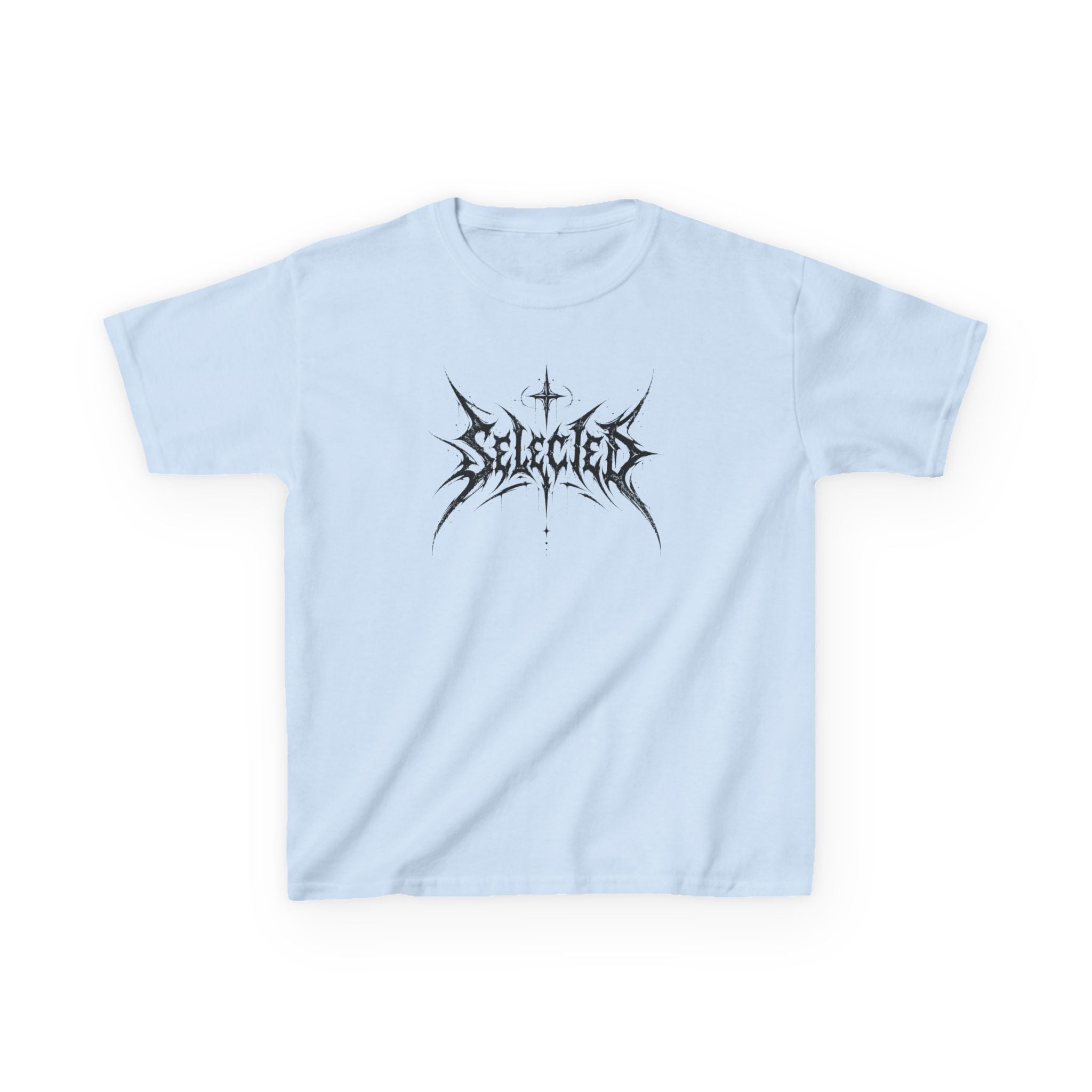 Kids Tee 'Selected' Black Metal Logo Boys and Girls Graphic Tees