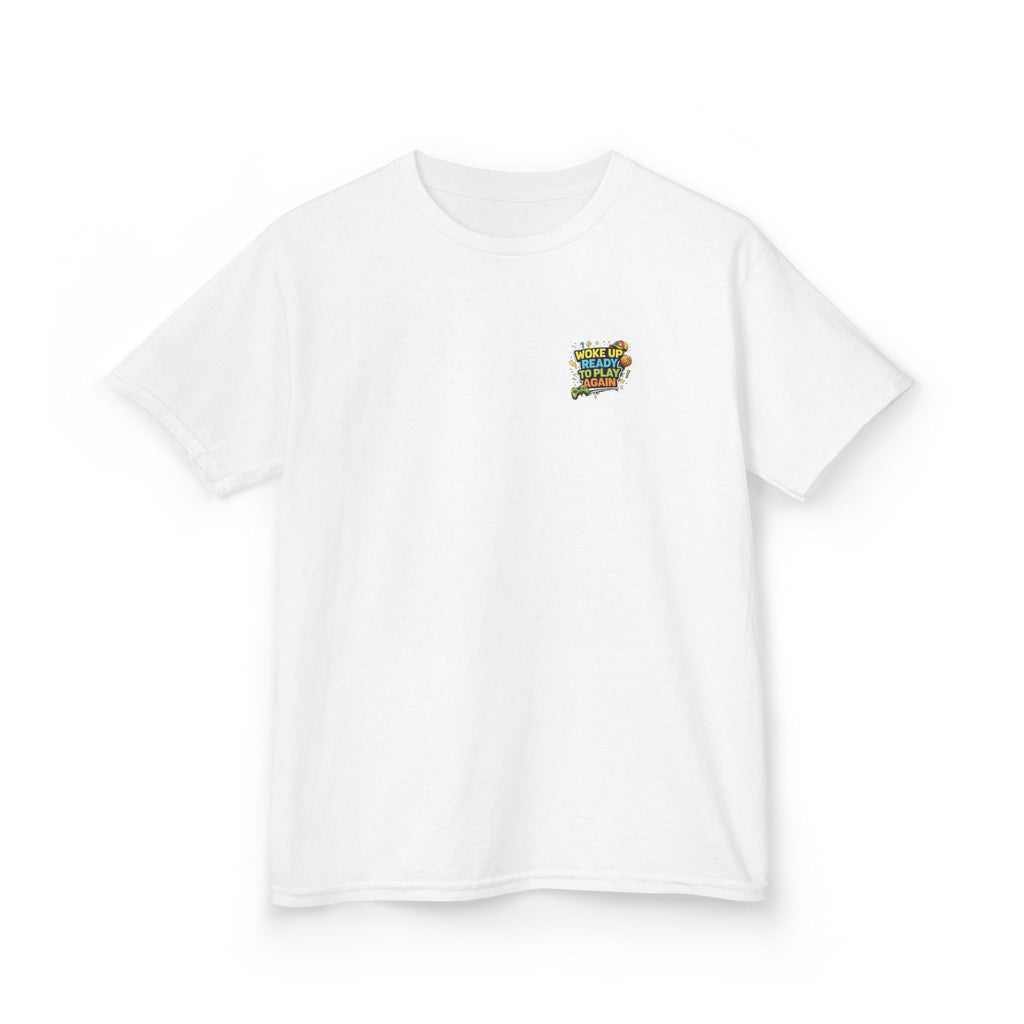 Kids Tee "Woke Up Ready to Play Again" Gamer Girls and Boys Graphic Tees