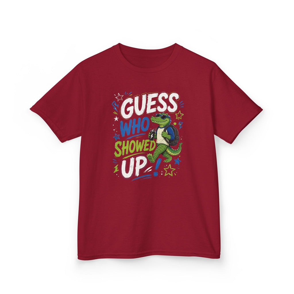 "Guess who showed up" Funny Graphic T-Shirt Design
