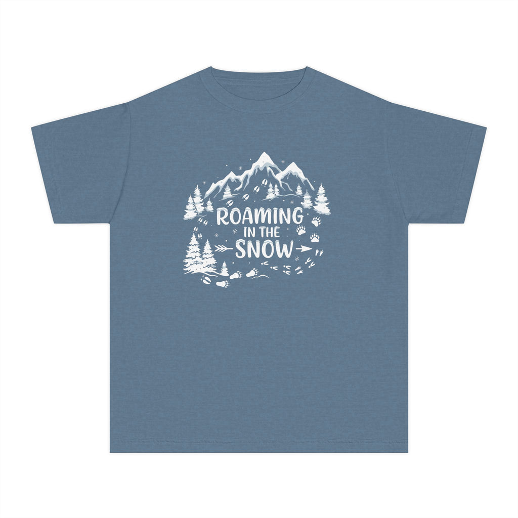 Roaming in the Snow Kids Shirt, Winter Mountain Youth Tee