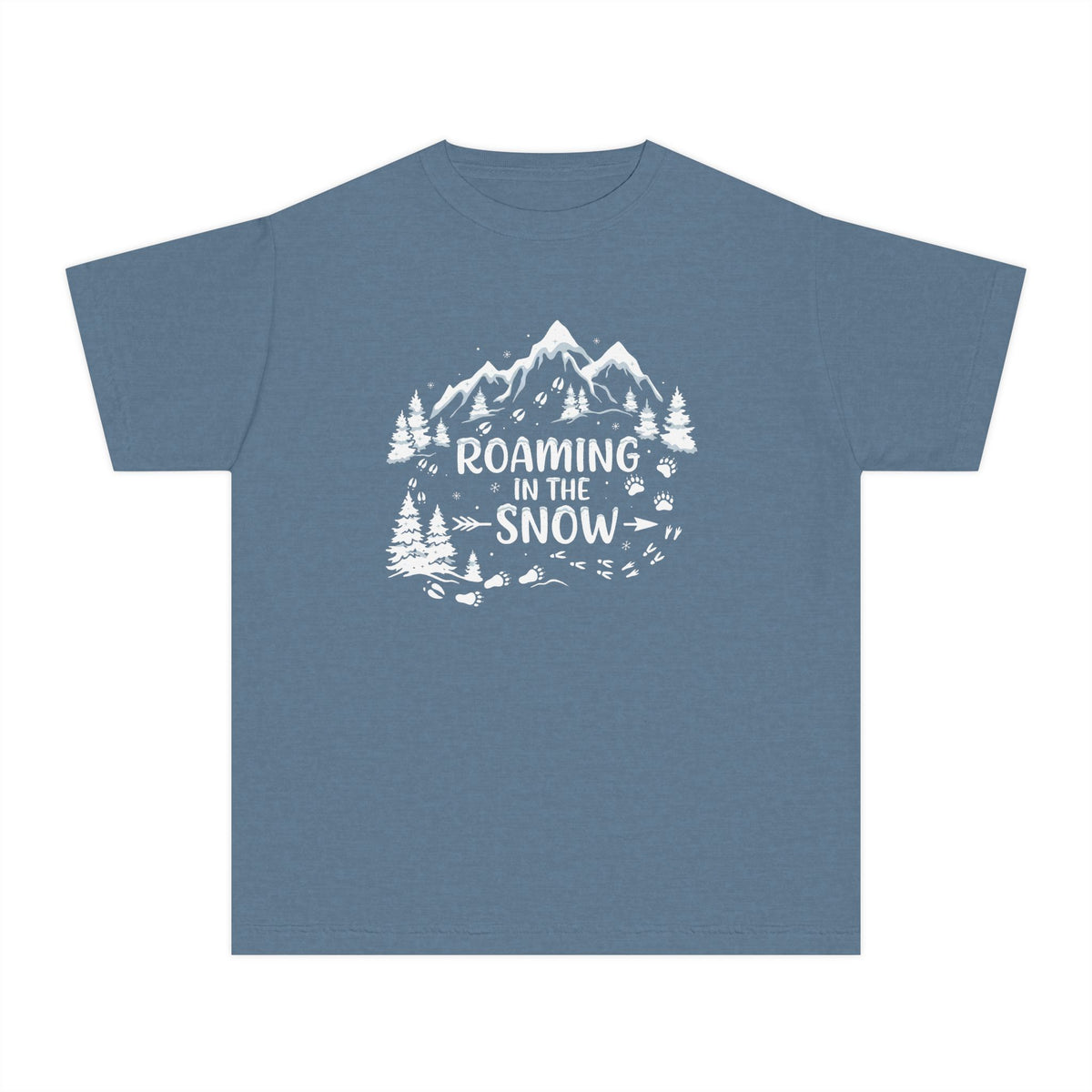 Roaming in the Snow Kids Shirt, Winter Mountain Youth Tee