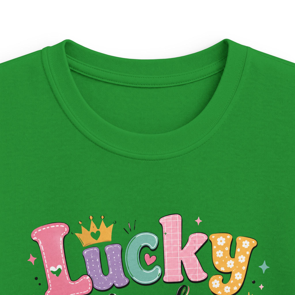 Girls "Lucky Number 7" T-Shirt Cute St. Patrick's Day Rainbow & Clover Tee