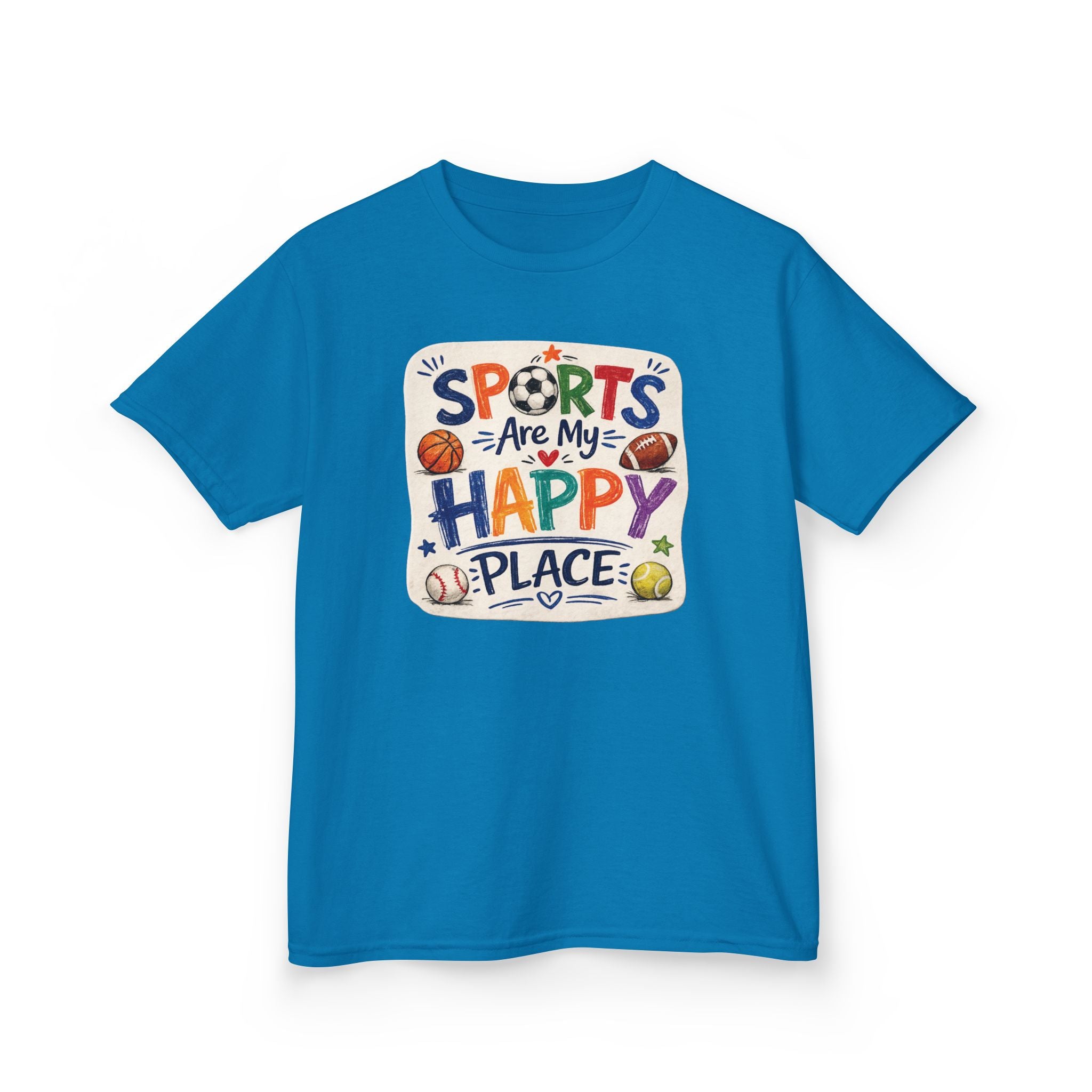 Sports Lover Gift | Sports Are My Happy Place Graphic Tee
