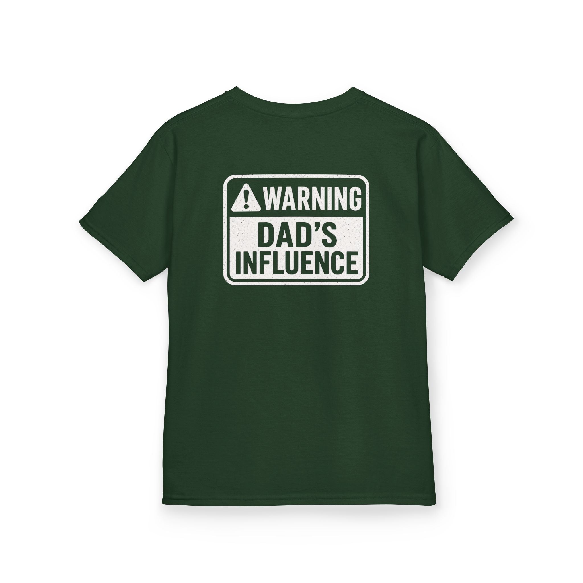 Warning "Dad Influence" Humor Graphic T-Shirt Design