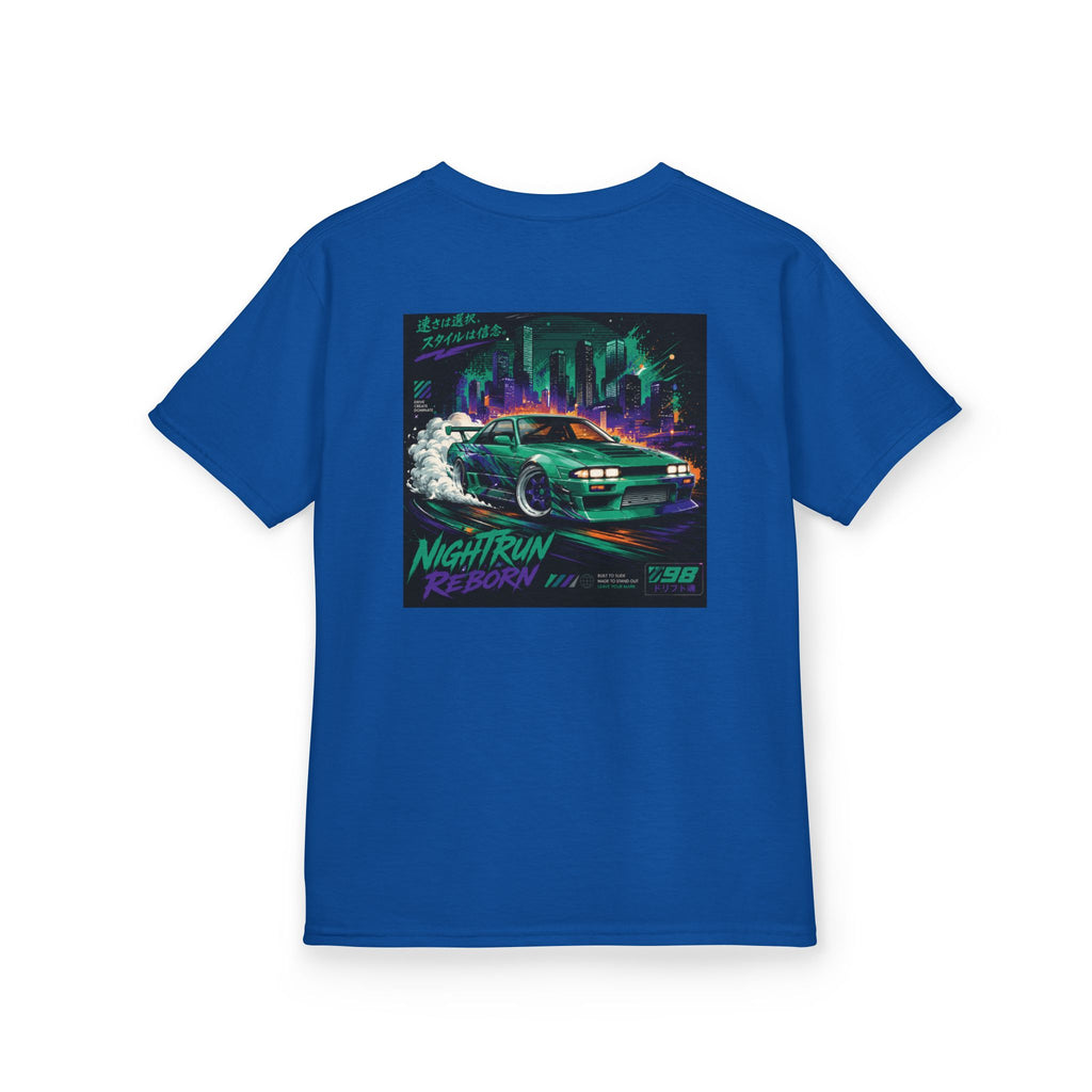 Boys Tee "Retro Nightrun Drift Car" Graphic (Neon City)