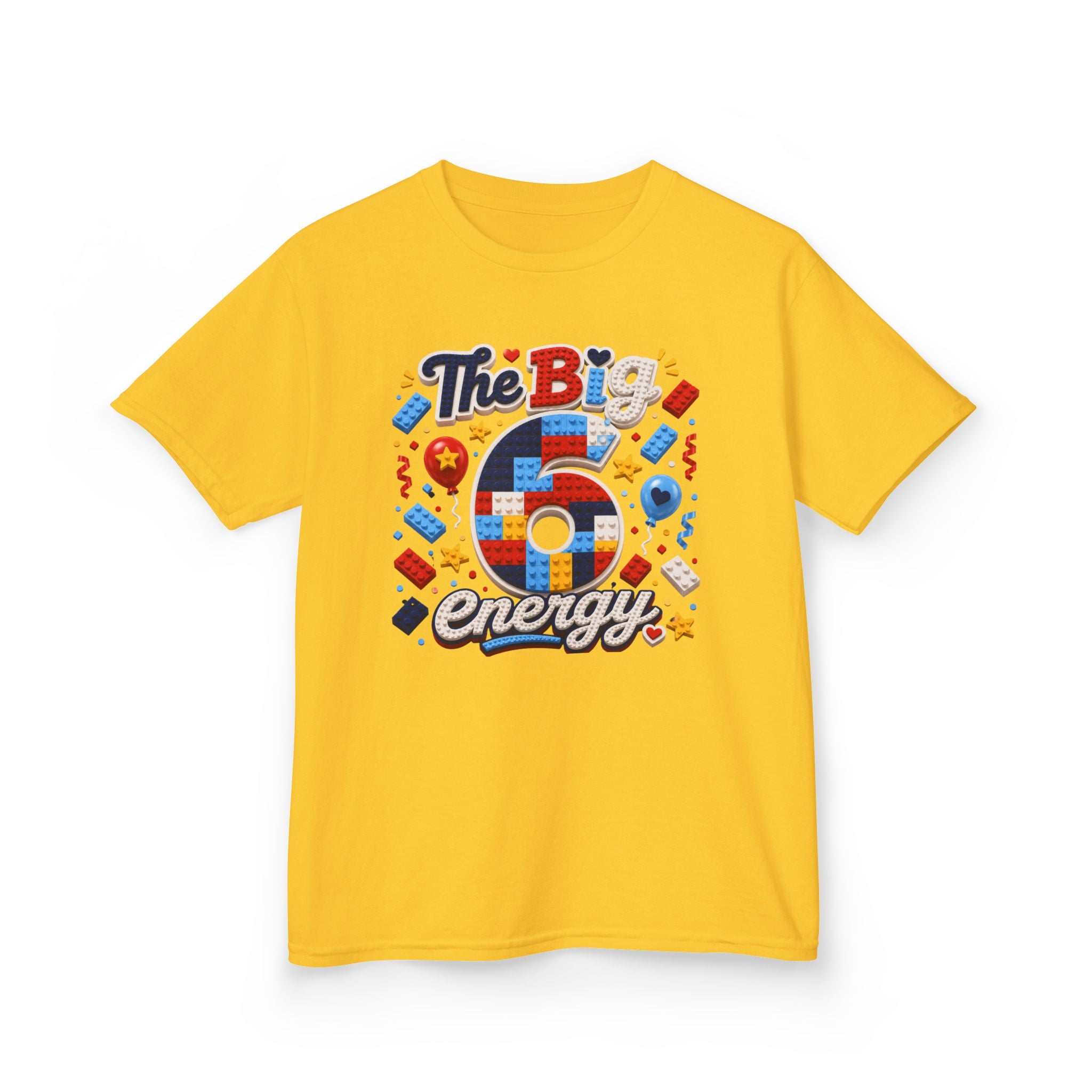 The Big 6 Energy Graphic kids Birthday T-Shirt Design