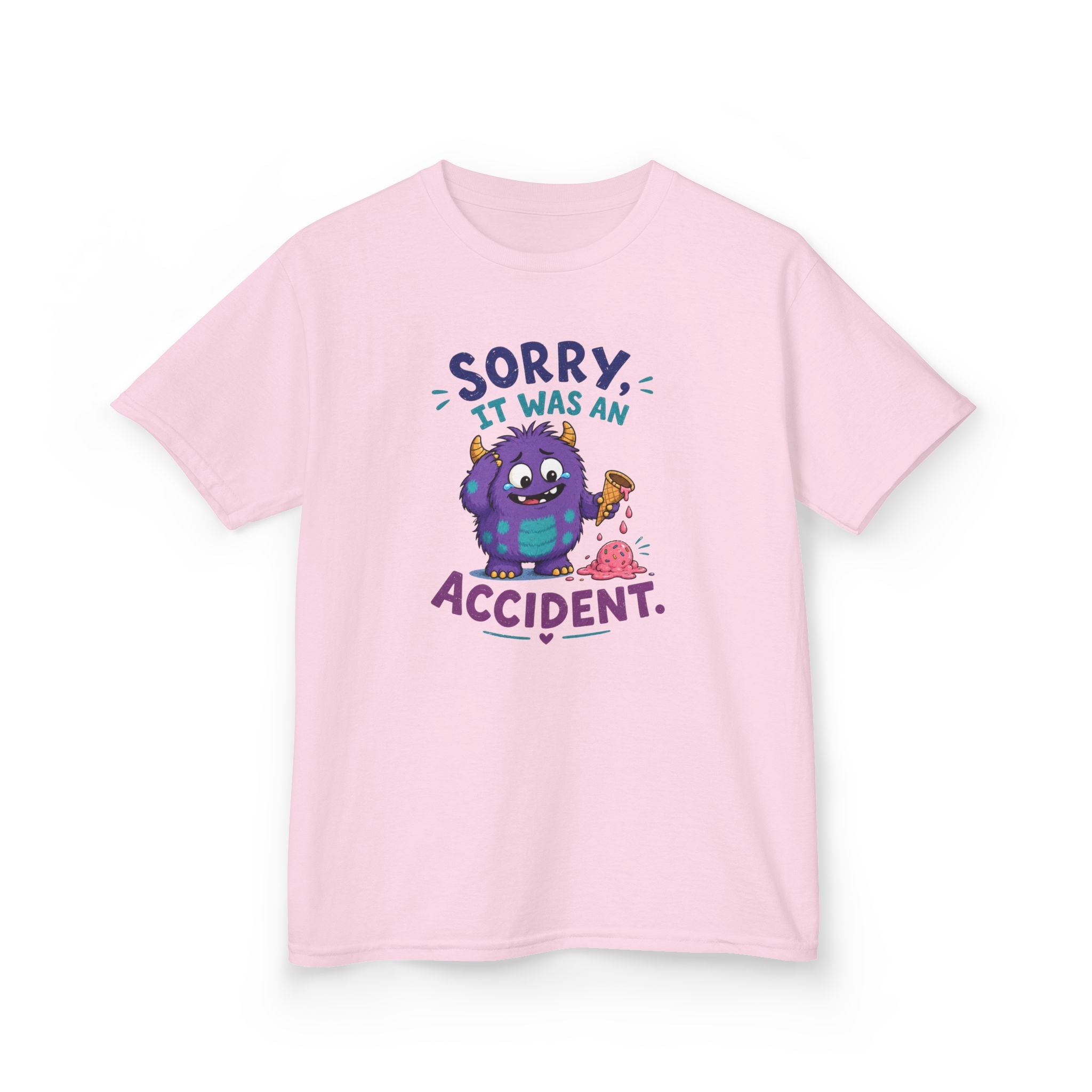 Kids Tee Cute Monster "Sorry, It Was An Accident" Funny Kids Shirt