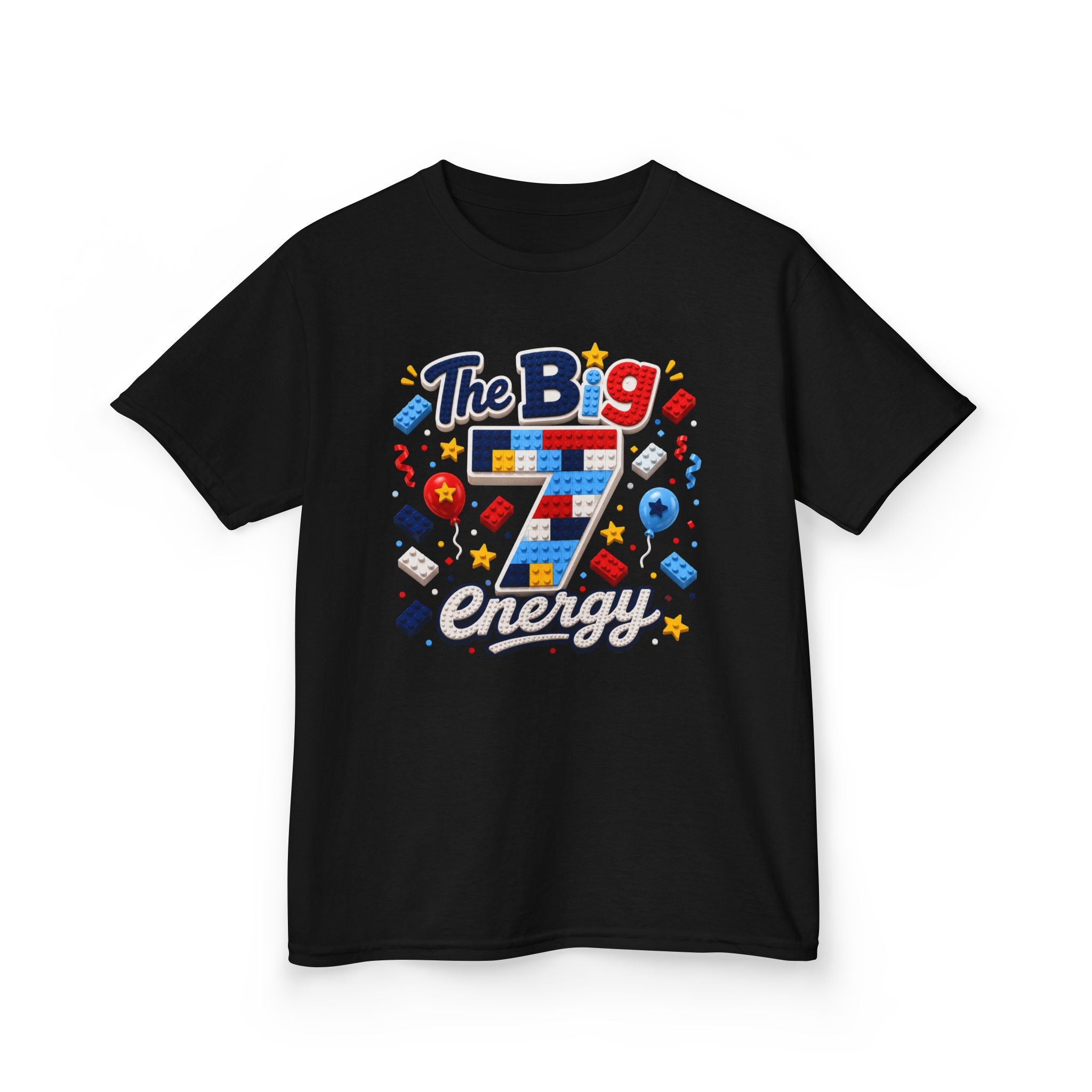 "The Big 7 Energy" Graphic kids Birthday T-Shirt Design