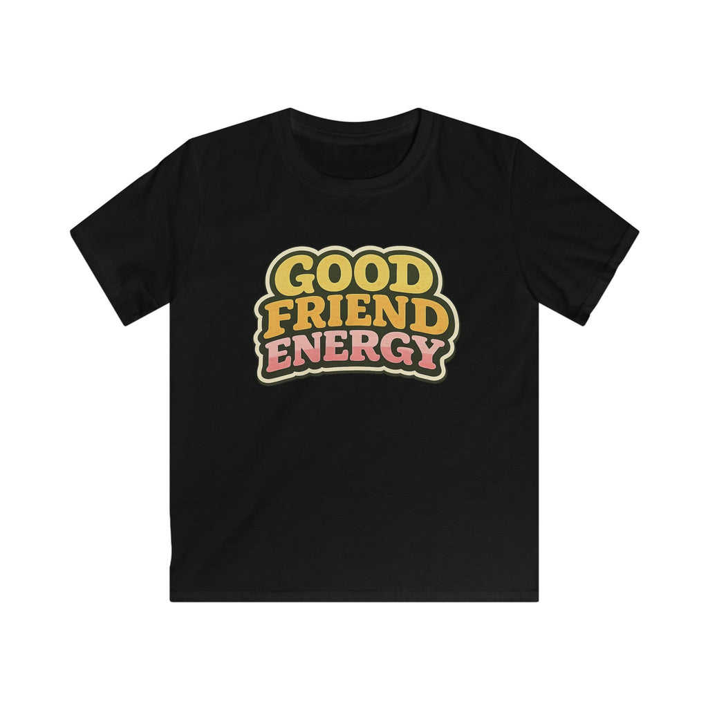 Kids Tee "Good Friend Energy" Retro Graphic Youth T‑Shirt For Boys & Girls