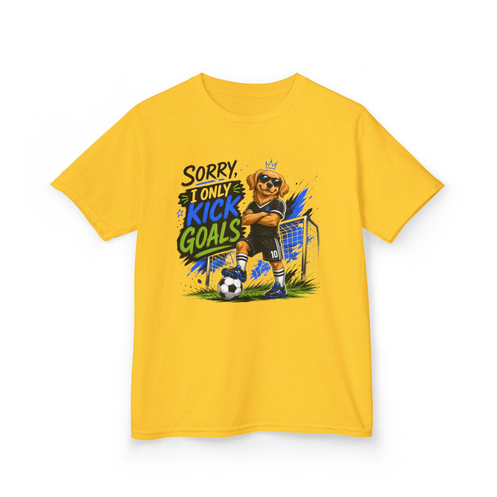 Sorry, I Only Kick Goals Soccer T-Shirt | Funny Soccer Player Graphic Tee | Youth Soccer Shirt | Soccer Lover Gift | Sports Quote Apparel