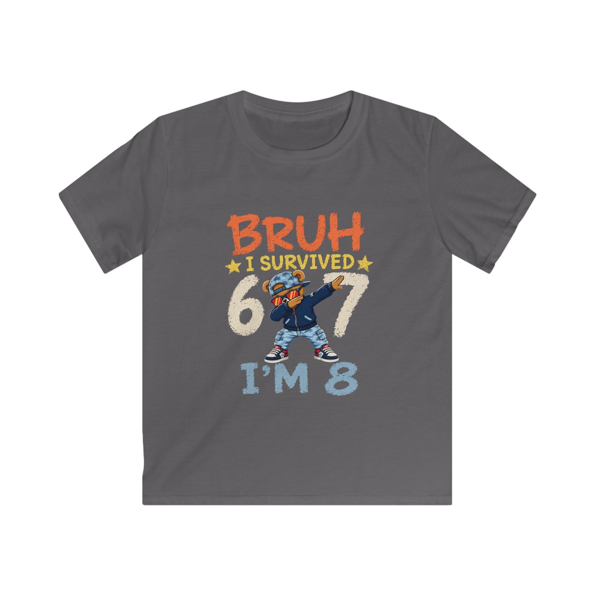 “Bruh I Survived 6/7 I’m 8” Funny Birthday Tee for Boys