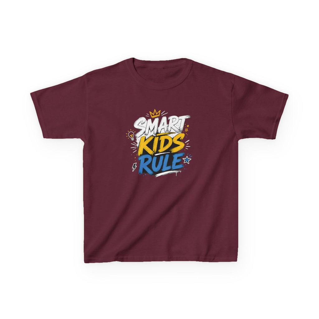 Kids Tee "Smart Kids Rule" Graphic T-Shirt for Back to School & Everyday Wear
