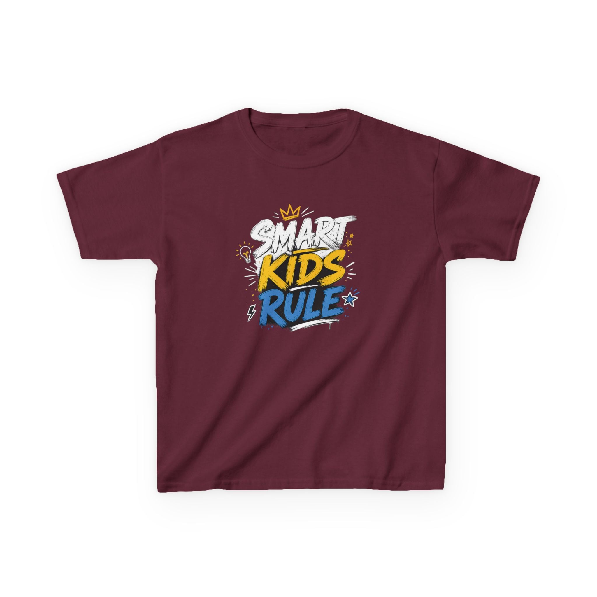 Kids Tee "Smart Kids Rule" Graphic T-Shirt for Back to School & Everyday Wear