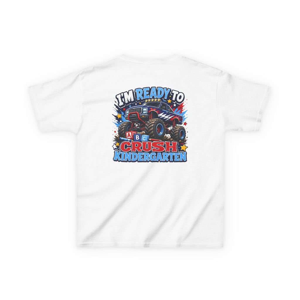 "I'm Ready to Crush Kindergarten" Grade Monster Truck Back to School Kids Graphic T-Shirt