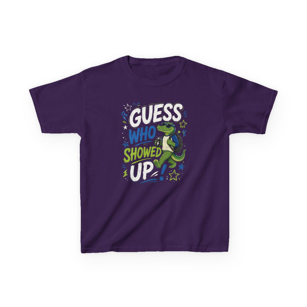 "Guess who showed up" Funny Graphic T-Shirt Design