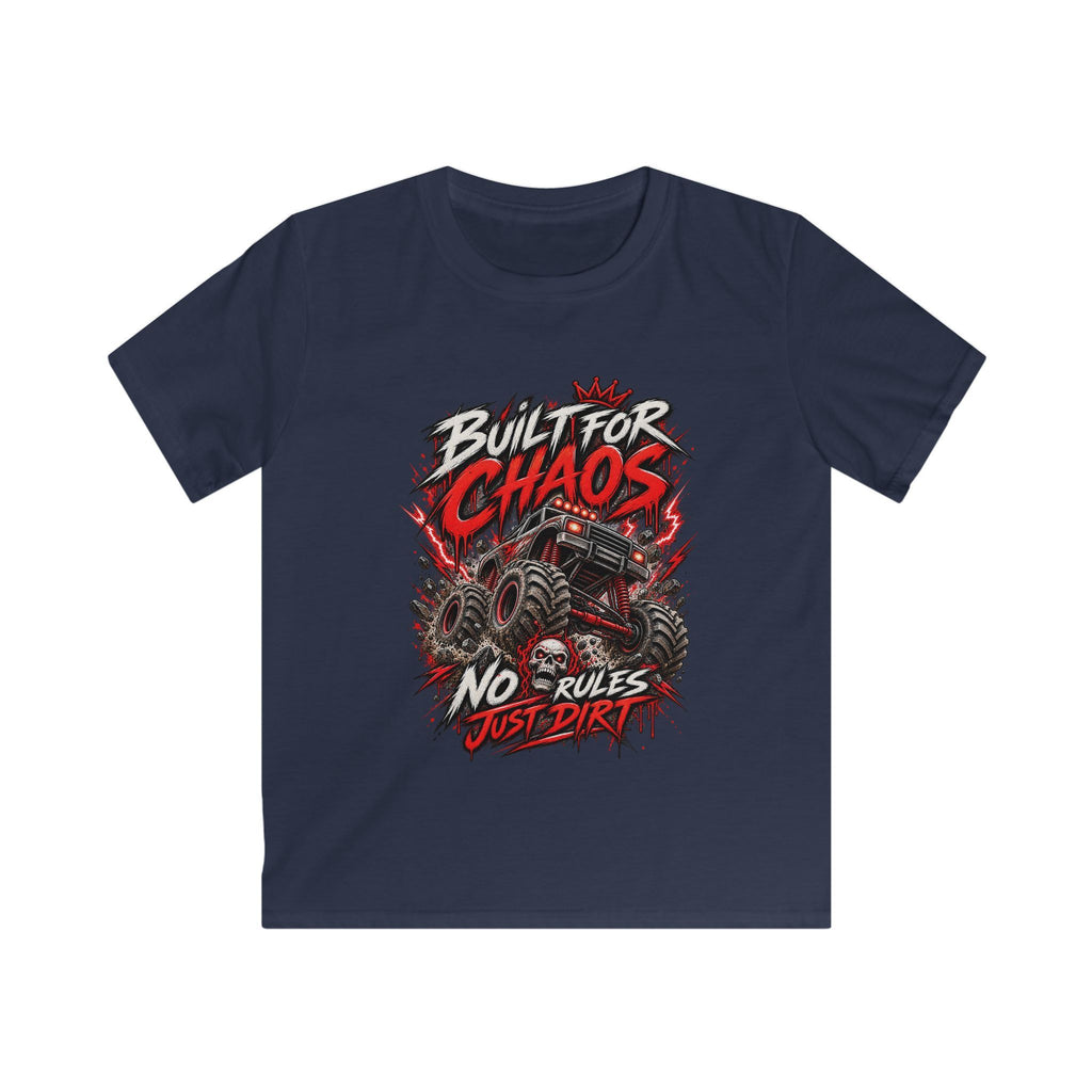 Kids Tee "Built for Chaos" Monster Truck Graphic (No Rules, Just Dirt)