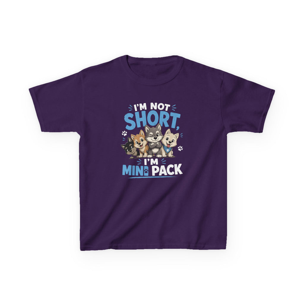 Kids Tee "I'm Not Short, I'm Mini Pack" Cute Husky Puppy Shirt
