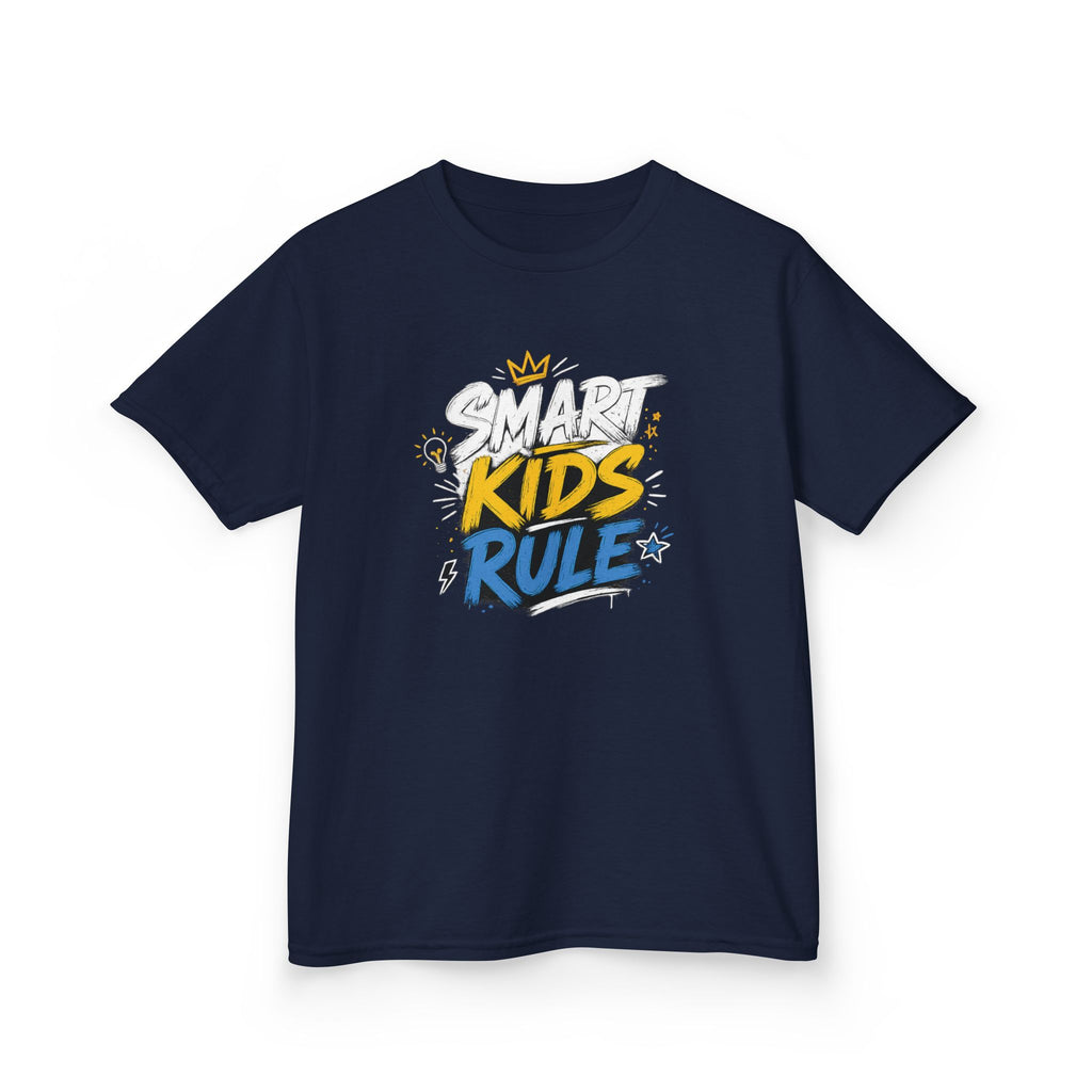 Kids Tee "Smart Kids Rule" Graphic T-Shirt for Back to School & Everyday Wear
