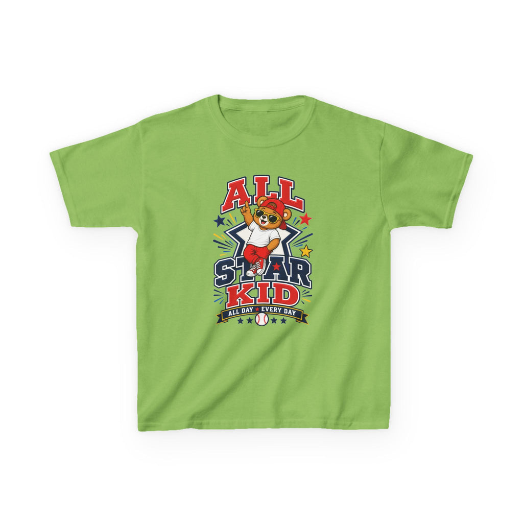 All Star Kid Kids T‑Shirt  Cute Baseball Bear Sports Graphic Tee