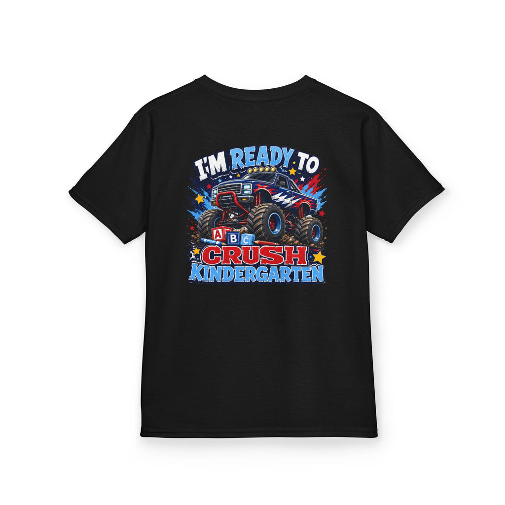 "I'm Ready to Crush Kindergarten" Grade Monster Truck Back to School Kids Graphic T-Shirt