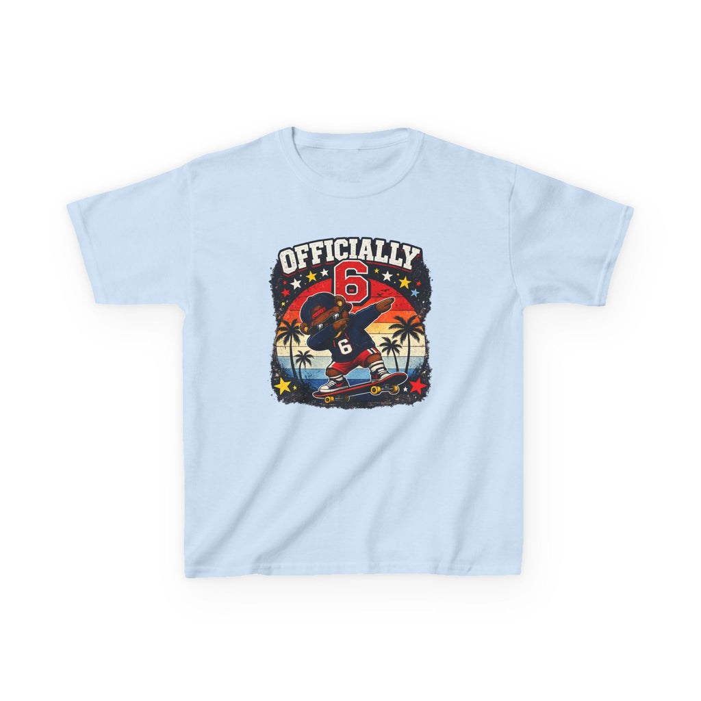 "Officially 6" Graphic kids Birthday T-Shirt Design