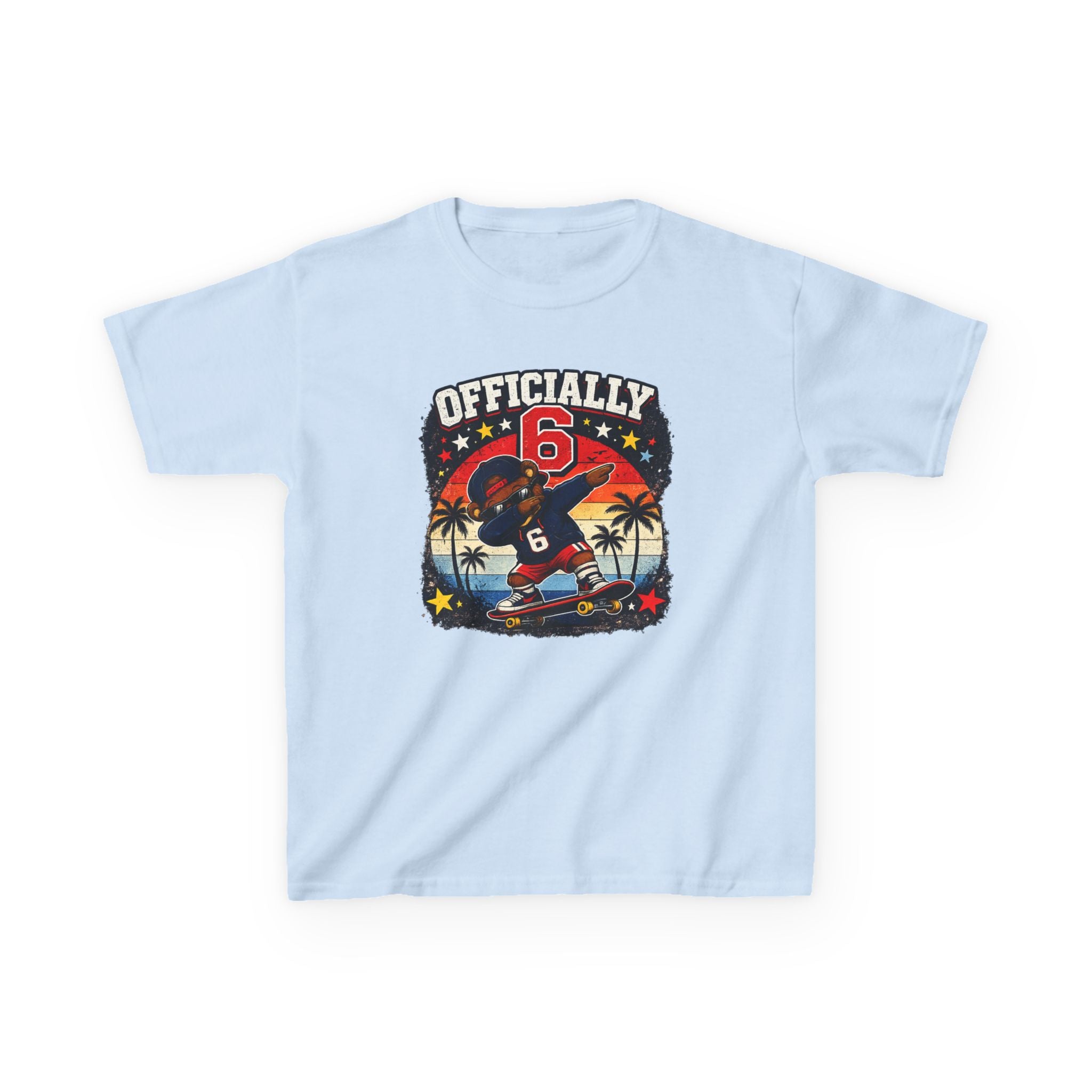 "Officially 6" Graphic kids Birthday T-Shirt Design