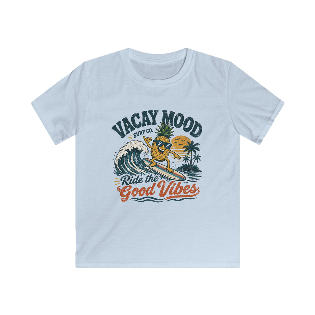 Kids Tee "Vacay Mood: Ride the Good Vibes" Surf Graphic