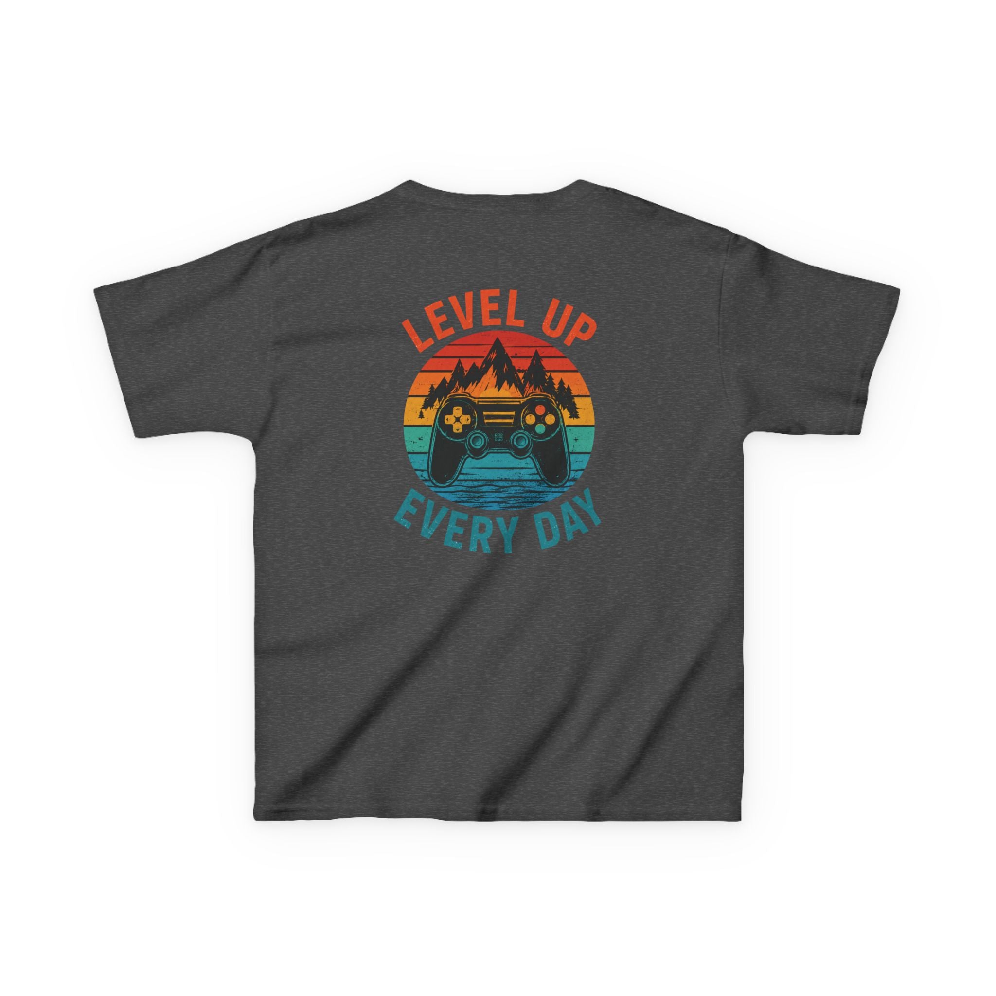 Kids Tee "Level Up Every Day" Retro Gamer Graphic