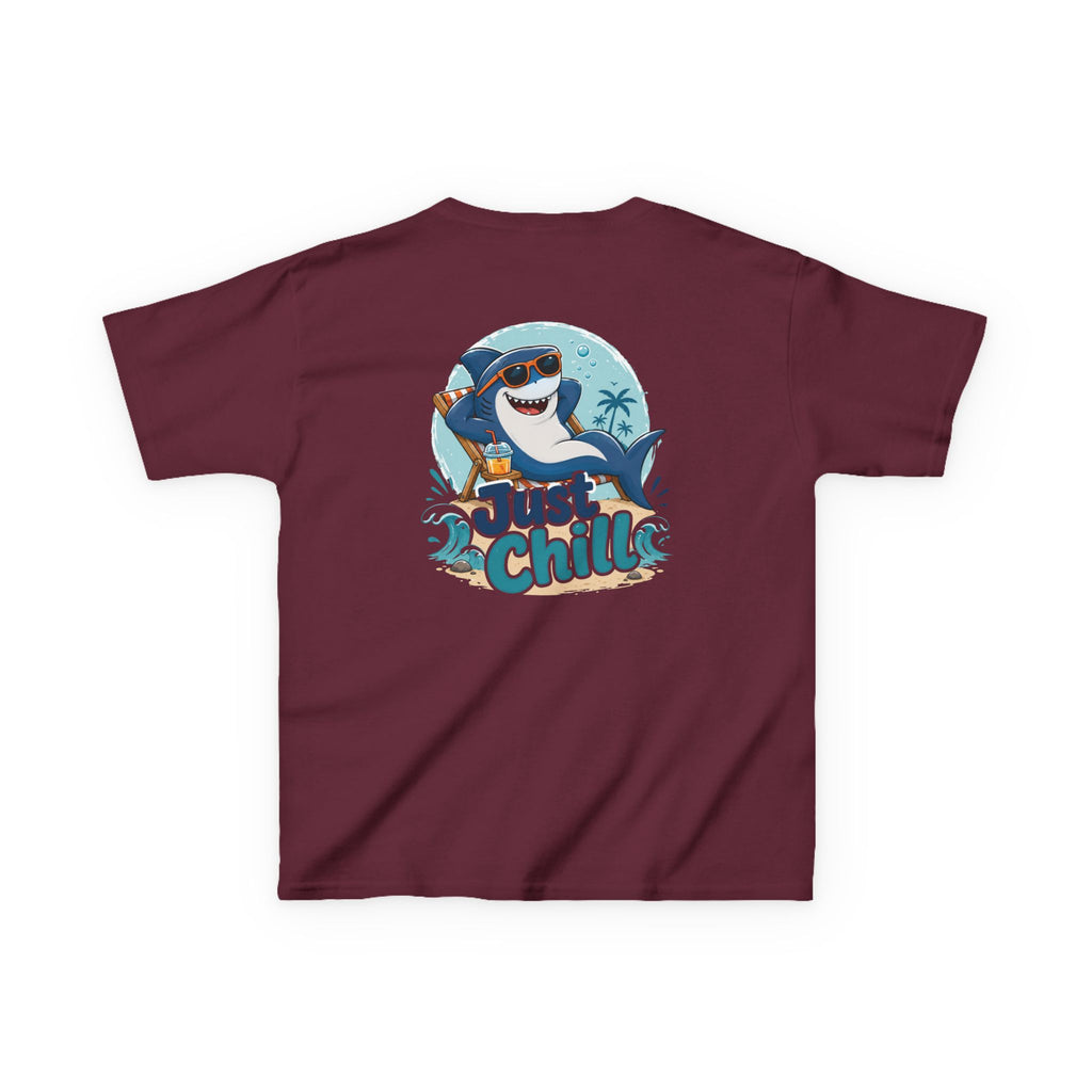 Kids Tee 'Just Chill' Surfing Shark Girls and Boys Graphic