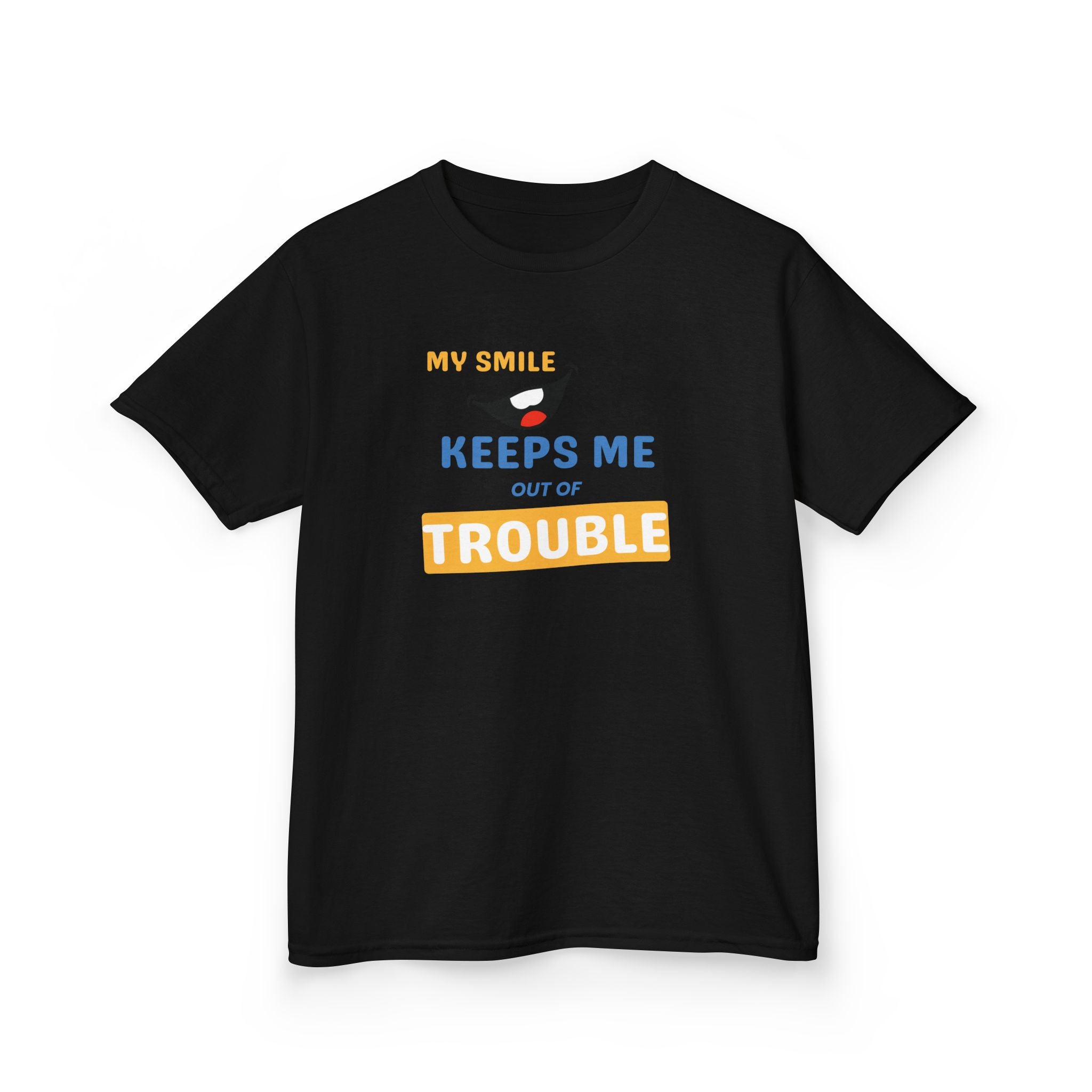 My Smile - Keeps me out of Trouble | Funny Kids Graphic T-Shirt