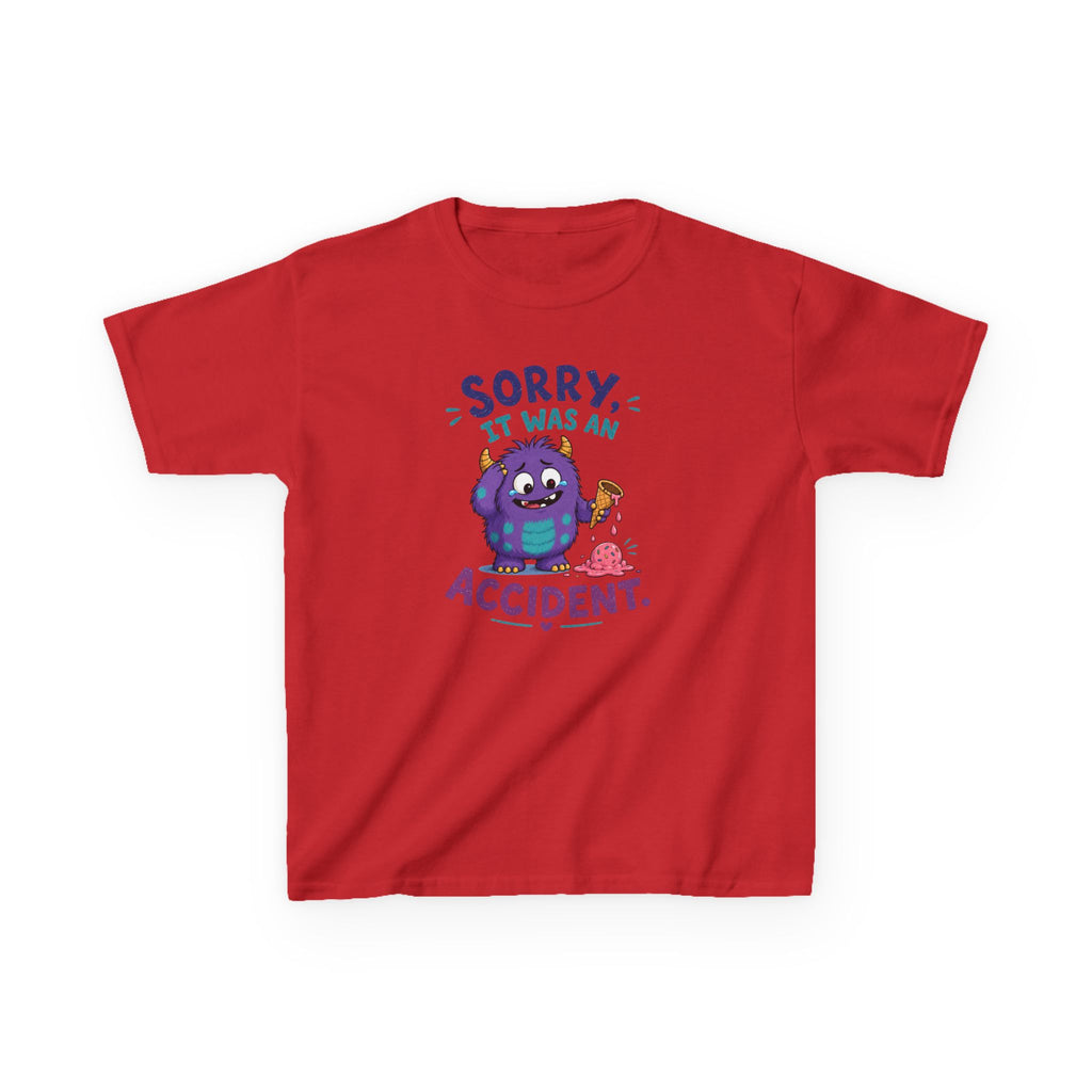 Kids Tee Cute Monster "Sorry, It Was An Accident" Funny Kids Shirt