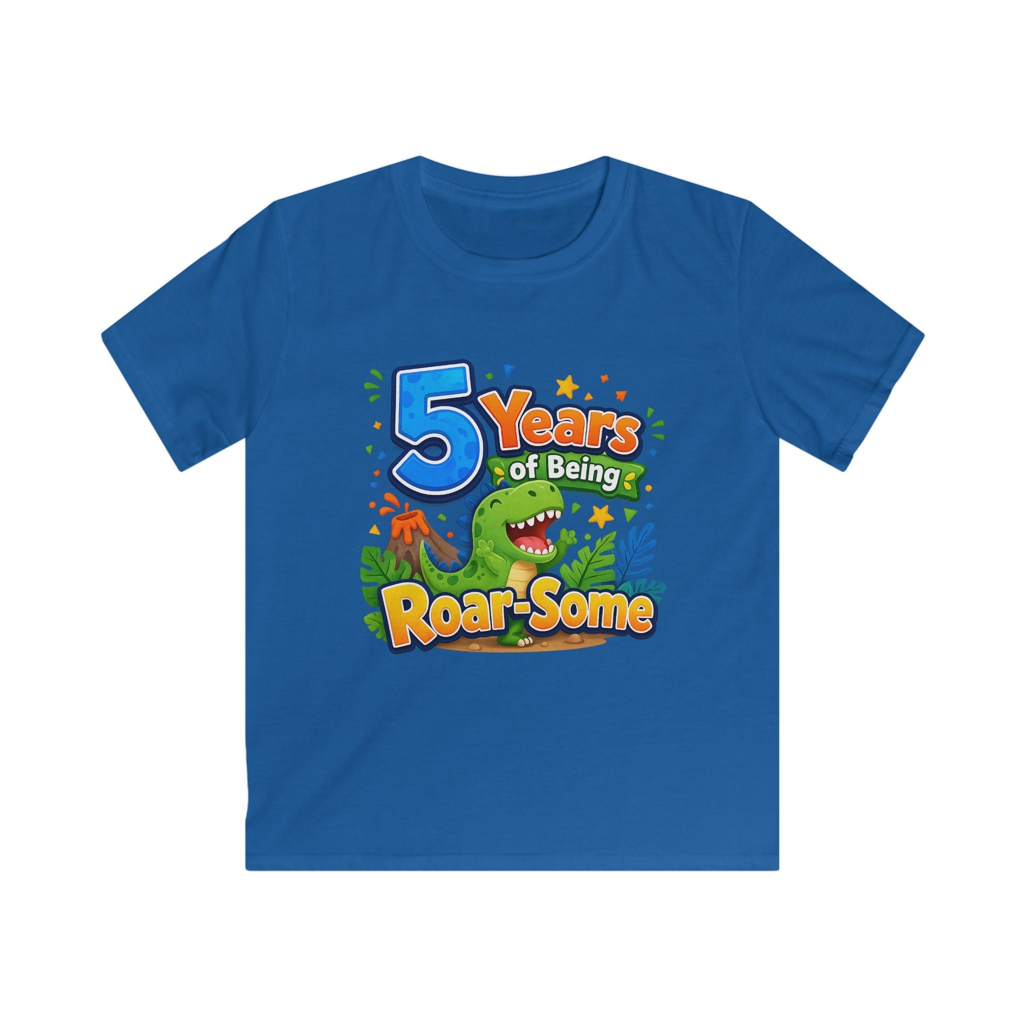 "5 Years of Being Roar-Some" Kids T-Shirt Dinosaur Birthday Tee