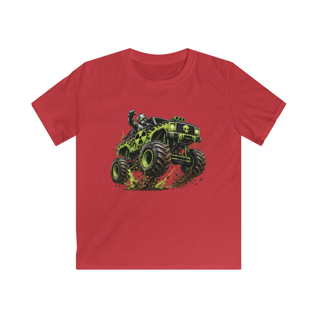 Boys Monster Truck T‑Shirt Green Mud Splash Off‑Road Tee