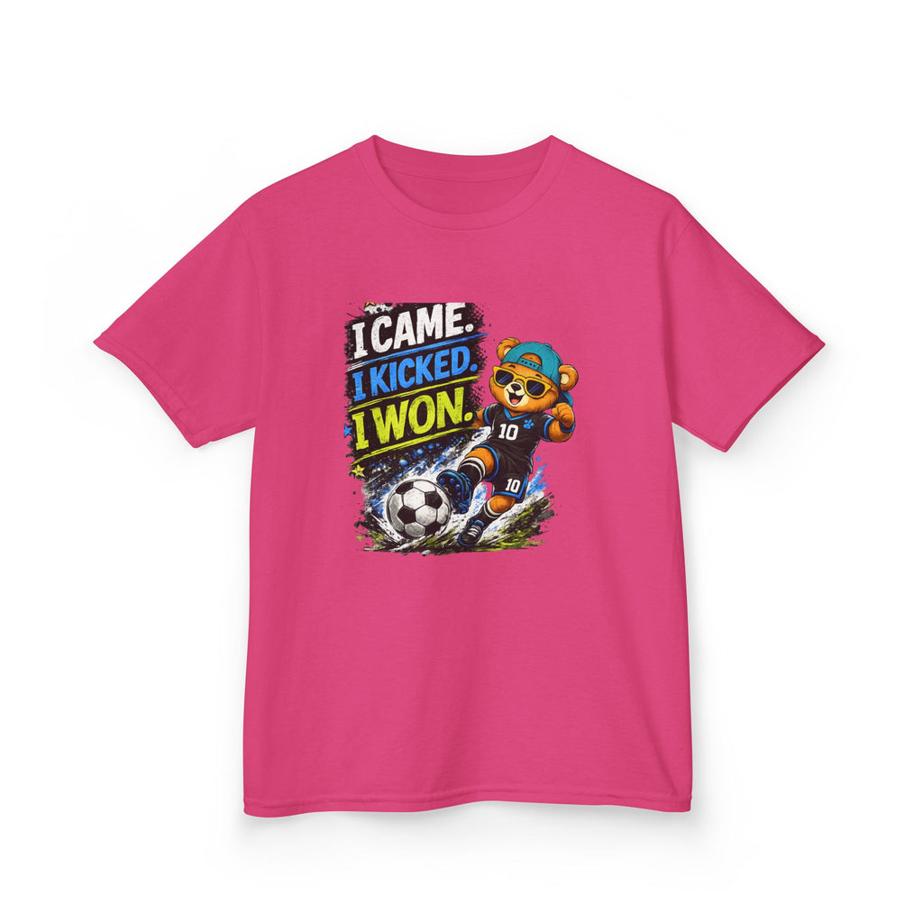 I Came. I Kicked. I Won. Soccer | Kids Sports Graphic T-Shirt