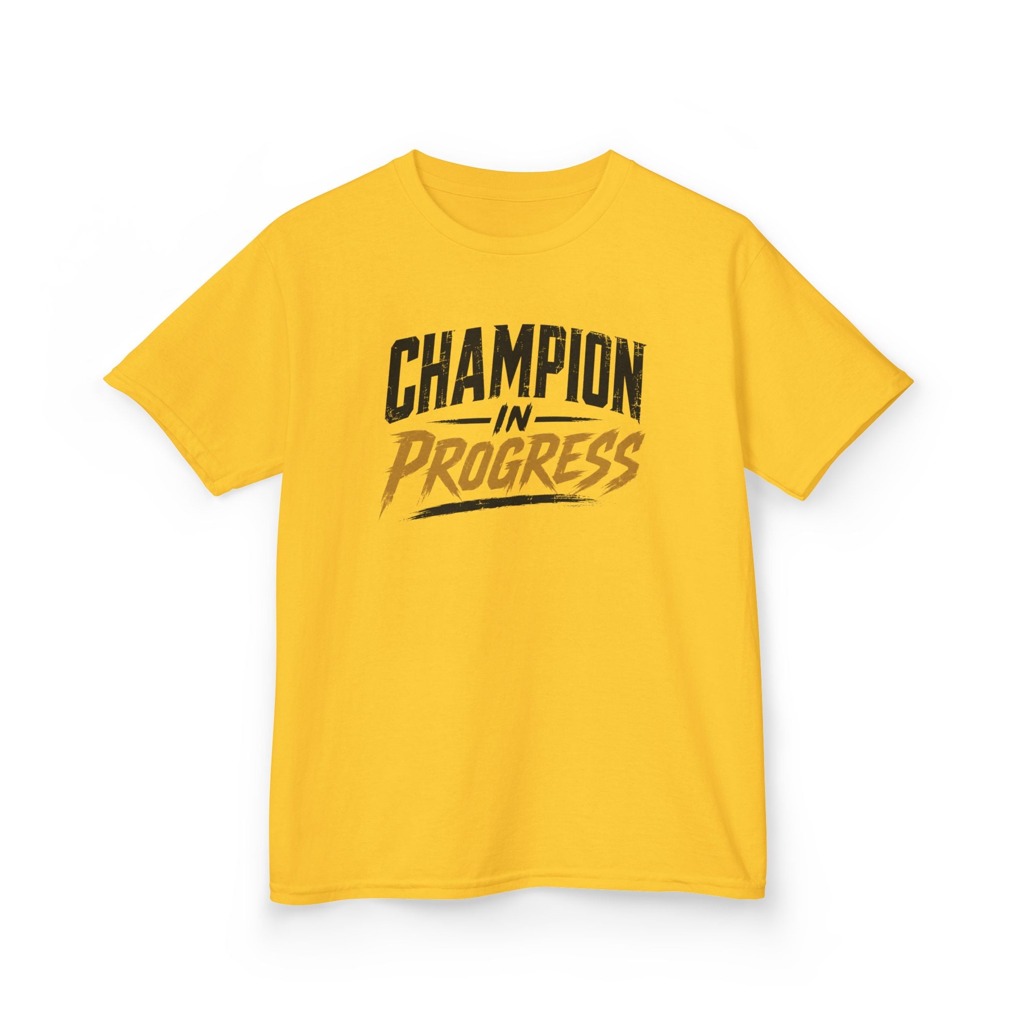Champion in Progress I Motivational Kids T-Shirt | Athletic Sports Typography Graphic Tee