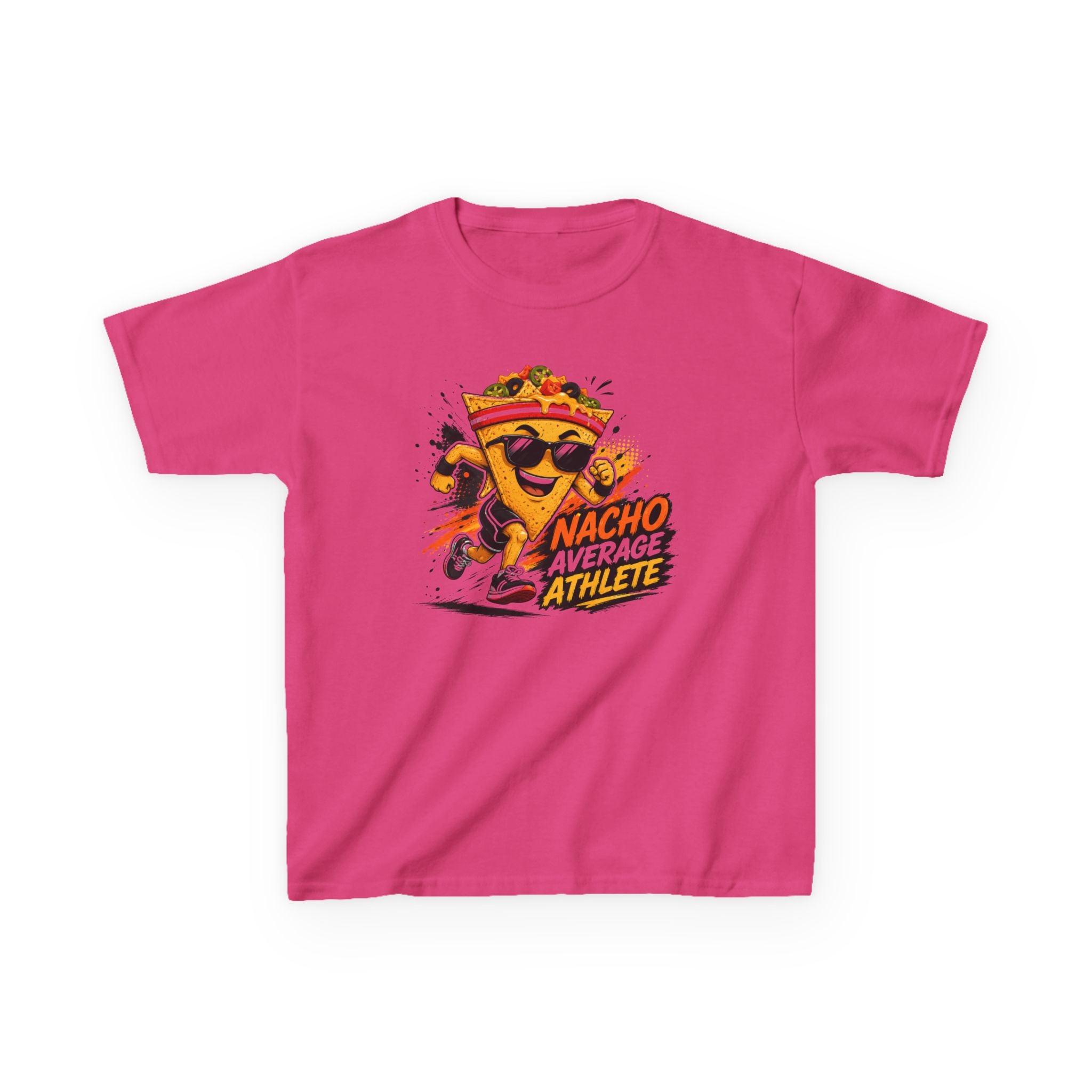 Nacho Average Athlete T-Shirt | Funny Nacho Sports Graphic Tee | Food Pun Running Shirt | Kids & Adults Athletic Gift