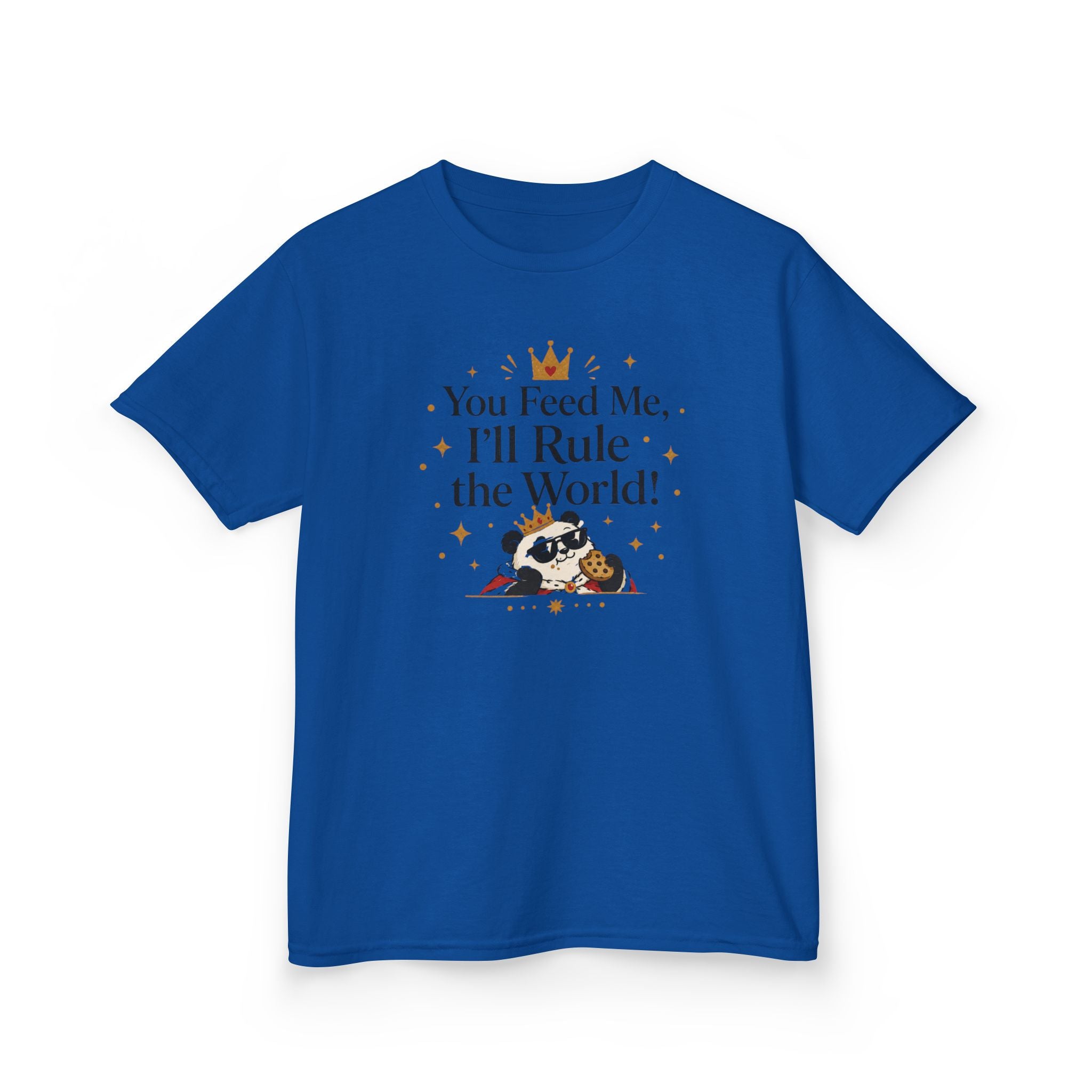 Kids Funny T-Shirt — "You Feed Me, I'll Rule the World!"