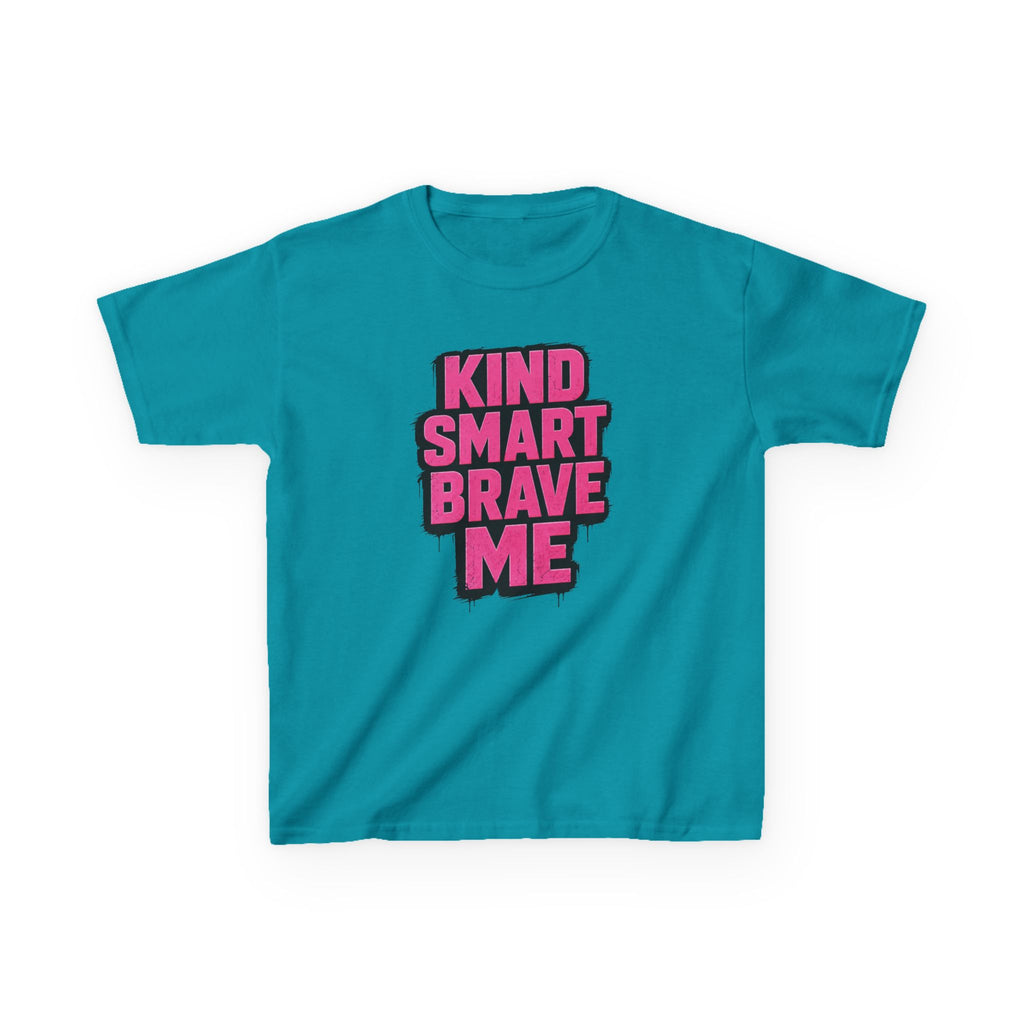 Girls Tee "Kind Smart Brave Me" Positive Affirmation Graphic