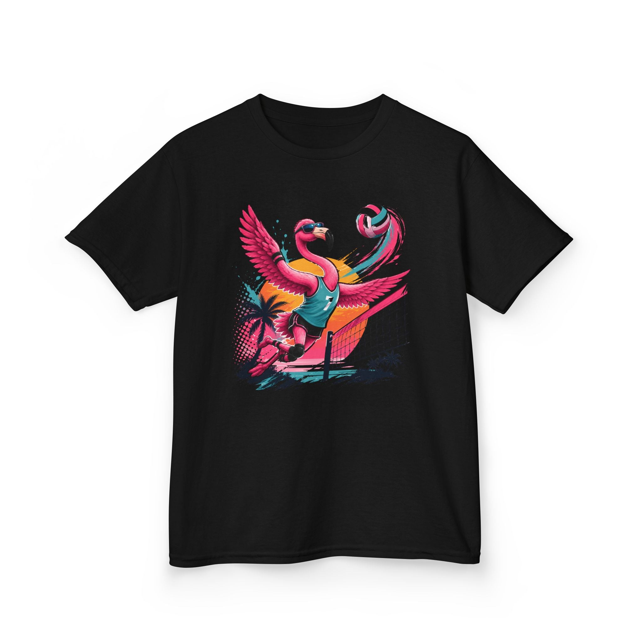 Volleyball Flamingo T-Shirt | Beach Volleyball Flamingo Graphic | Funny Summer Sports Tee | Volleyball Player Gift | Tropical Athlete Shirt