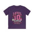 Kids Tee Pink Floral '10' Birthday Shirt with Bows & Cherries